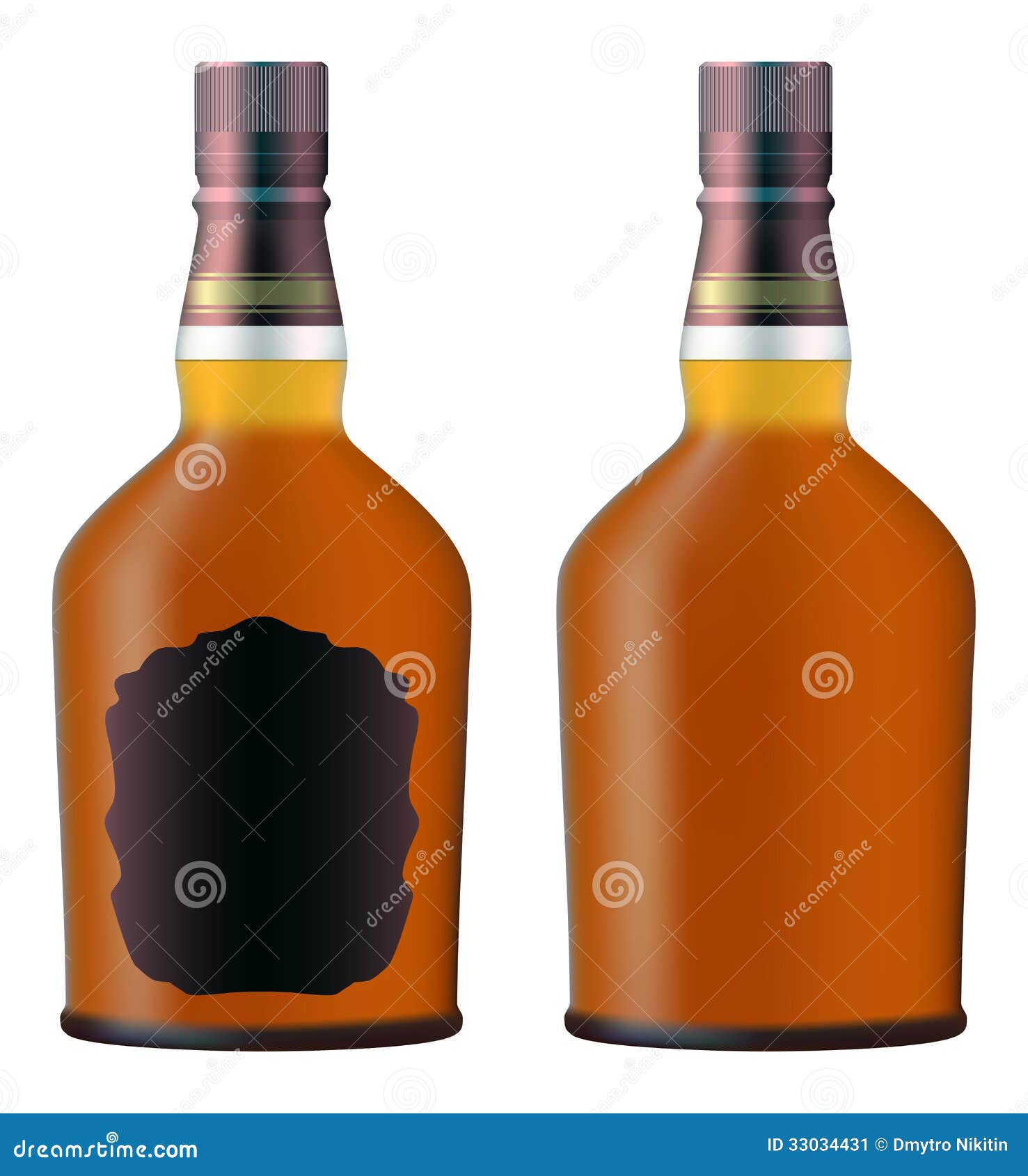 Set of whiskey bottles stock vector. Illustration of