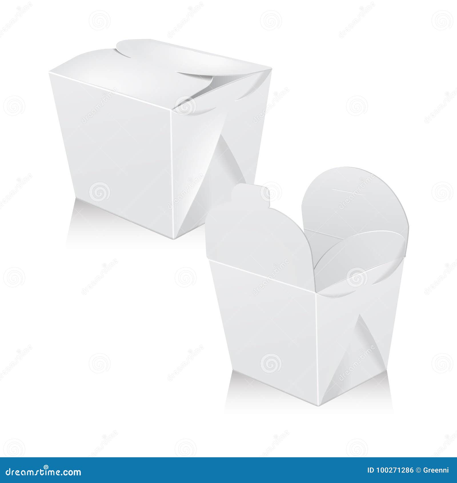Download Set Of White Blank Wok Box Mockup. Vector 3d Packaging. Carton Box For Asian Or Chinese Take ...