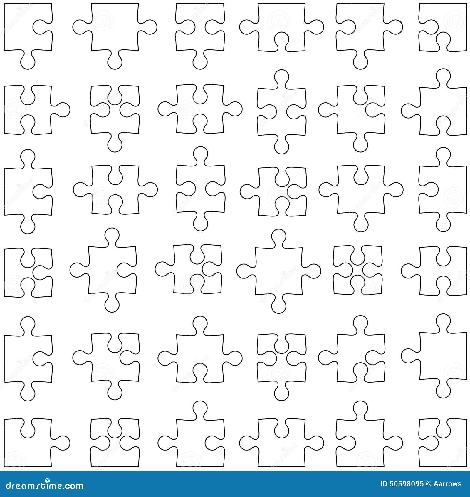 Set Of White Jigsaw Puzzles. Illustration Stock Vector Illustration of hobbie, leisure 50598095