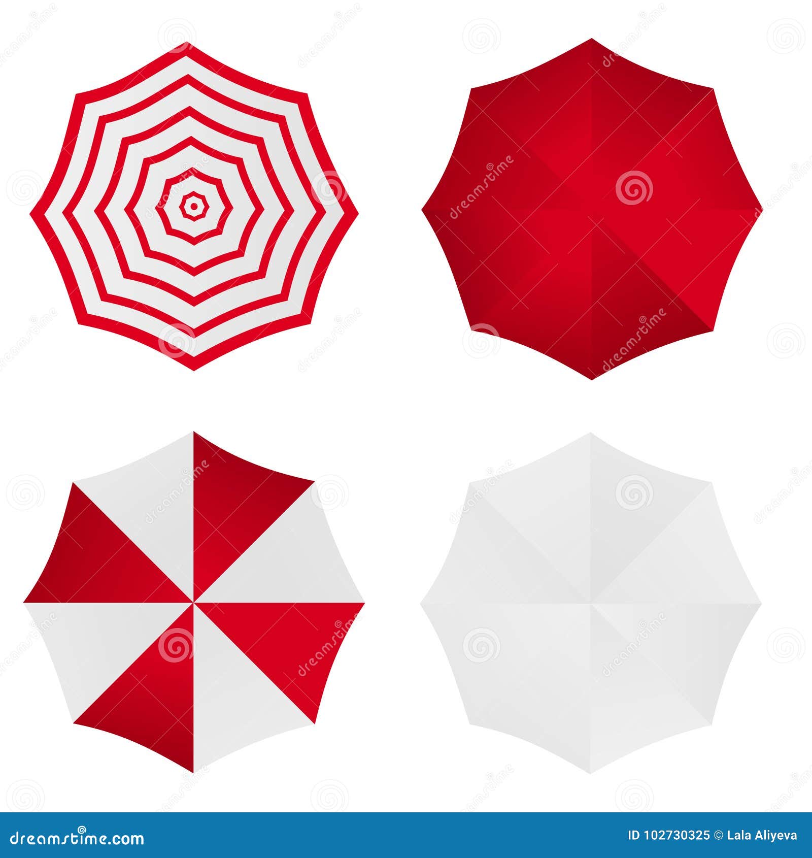 Download Set Of White Red Striped Blank Classic Opened Round Rain ...