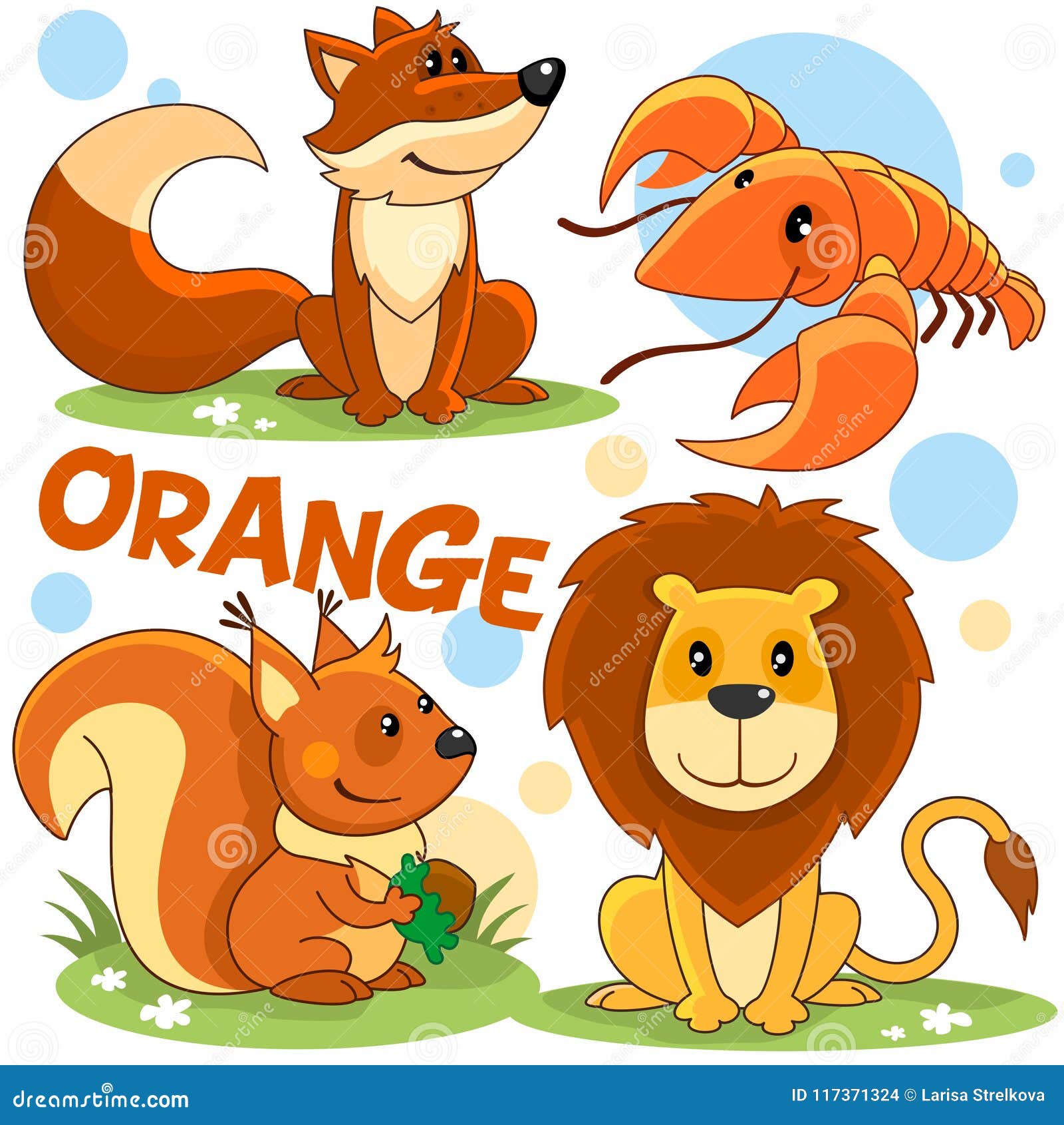 Wild Animals of Orange Color Stock Vector   Illustration of ...