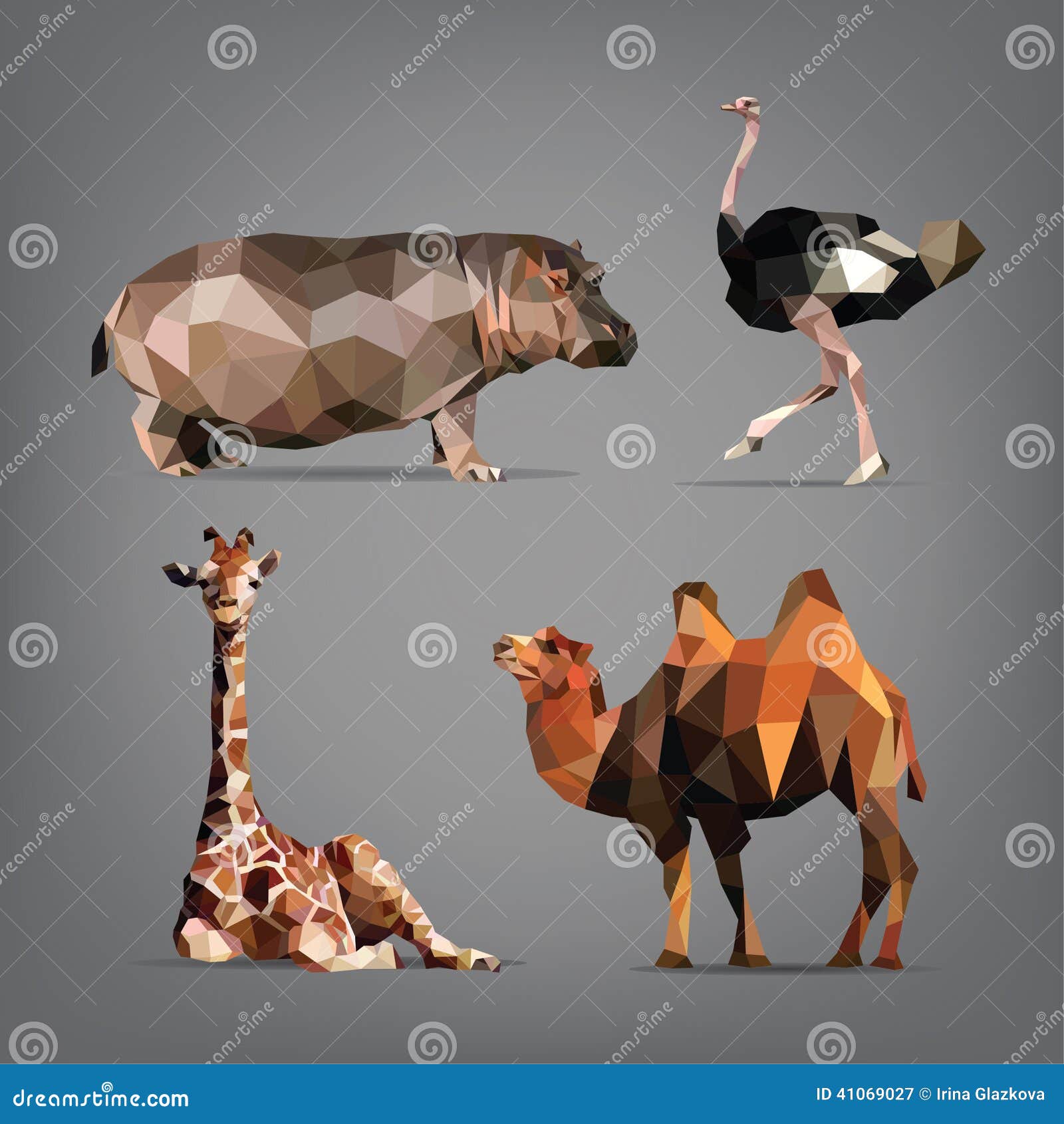 Set of Wild Animals in the Style of Origami. Vector Illustration Stock  Vector - Illustration of collage, africa: 41069027
