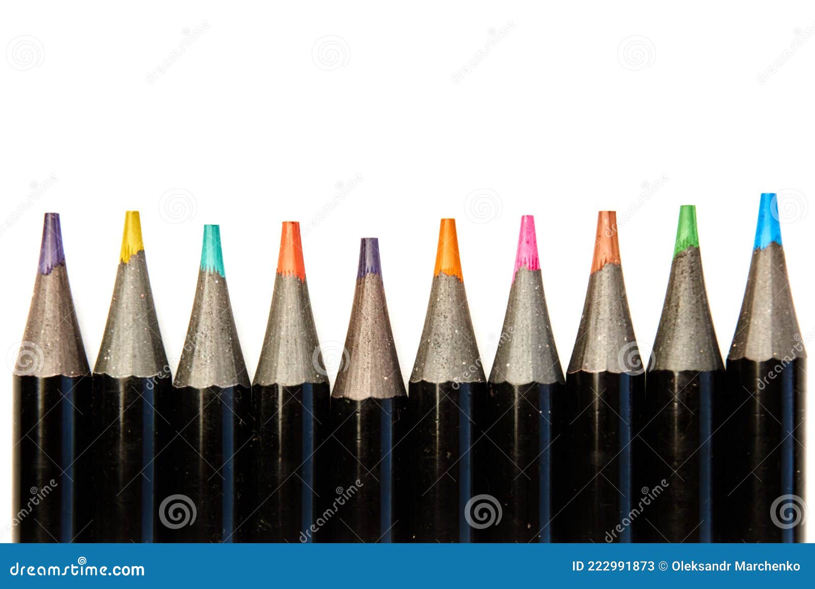 Set of Wind Pencils on a White Background. Stock Image Image of