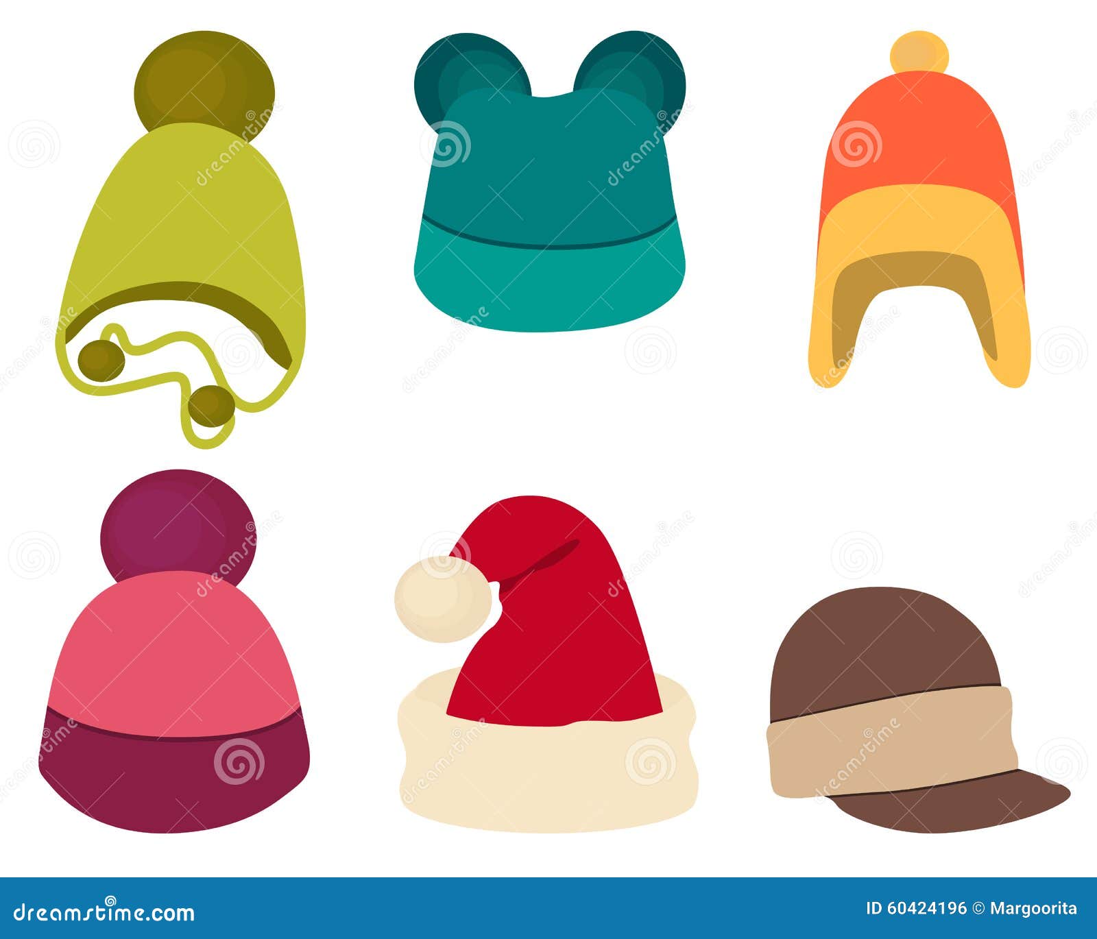 Set winter hat stock vector. Illustration of design, drawing 60424196