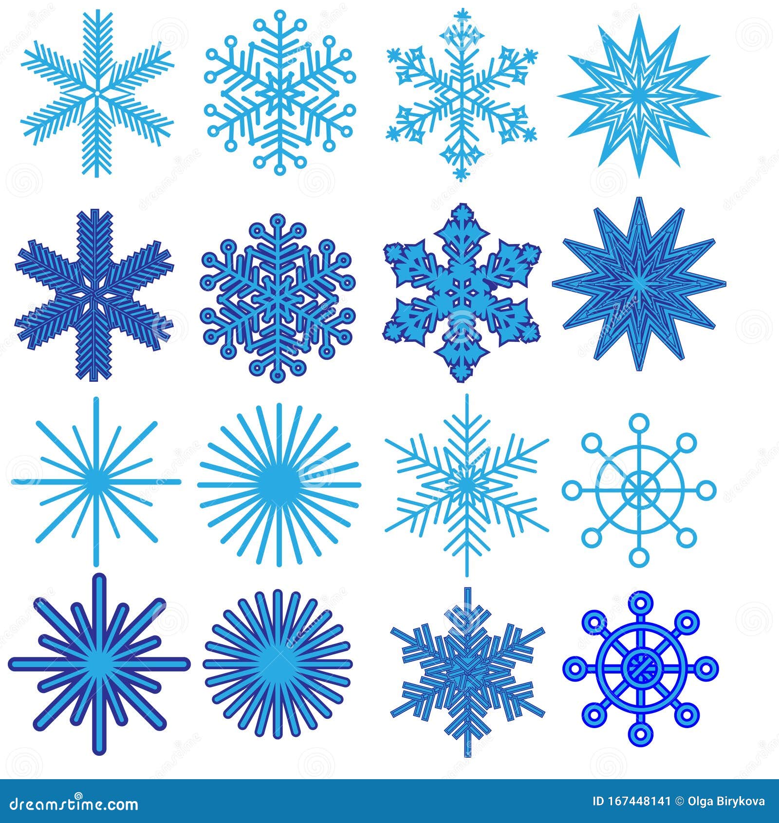 Set of winter snowflakes stock illustration. Illustration of ...