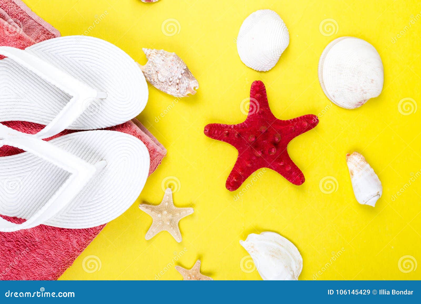 Set of Woman S Things Accessories To Beach Season. Stock Image - Image ...