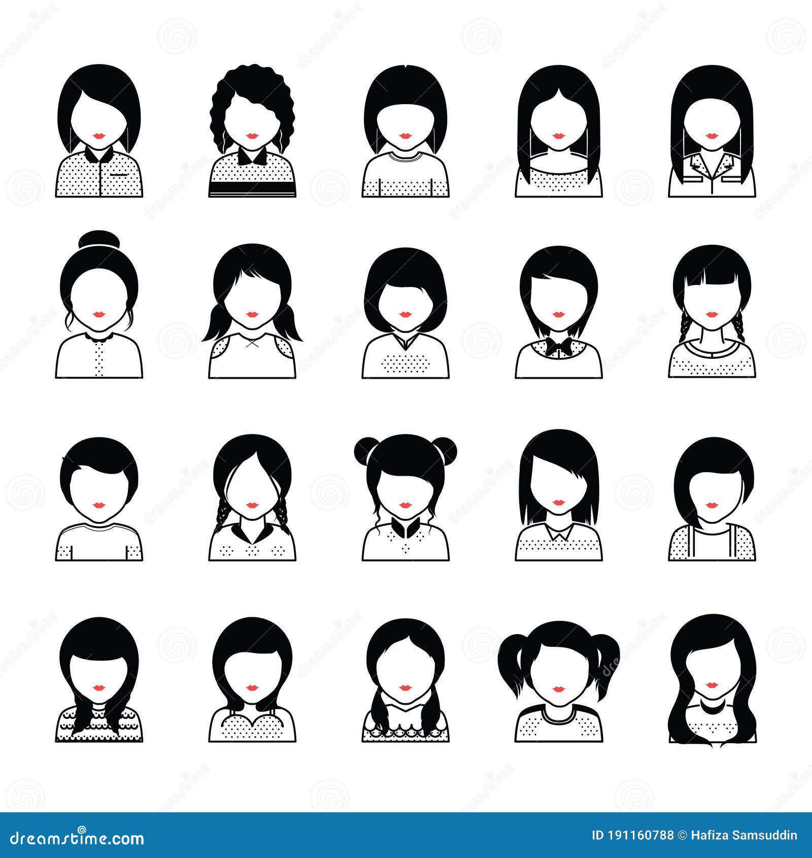 Set of Women Icons. Vector Illustration Decorative Design Stock Vector Illustration of