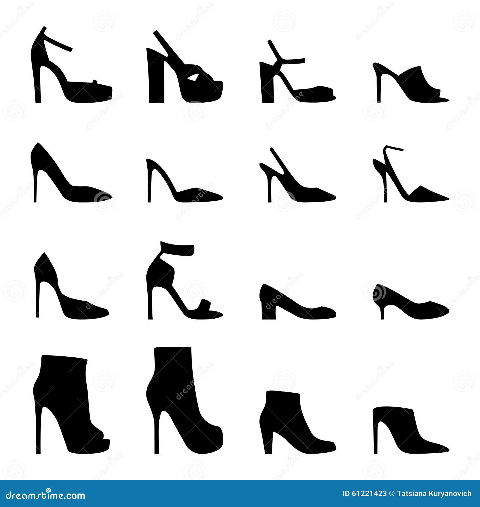Set of Women S Shoes, Illustration Stock Vector - Illustration of ...