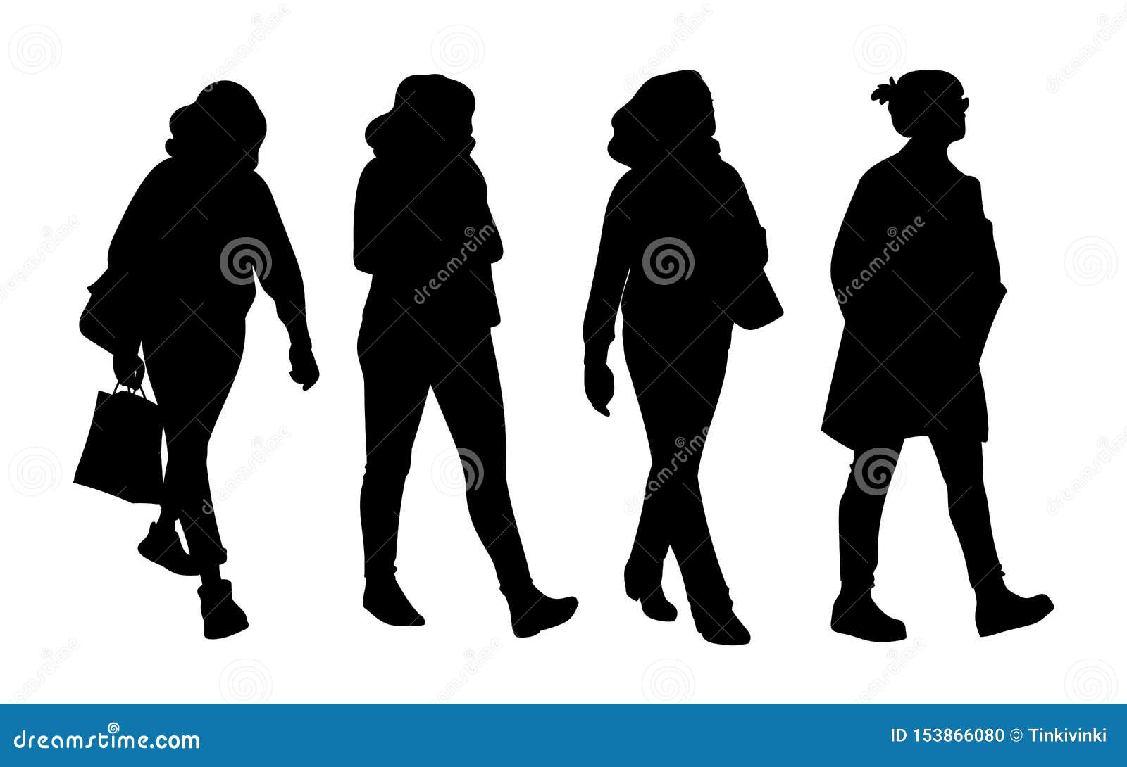 Set Of Women Taking A Walk Concept Monochrome Vector Illustration Of Silhouettes Of Women Walking In Different Poses Stock Vector Illustration Of Handbag Element 153866080 Yoga silhoutte vector poses vector art. dreamstime com