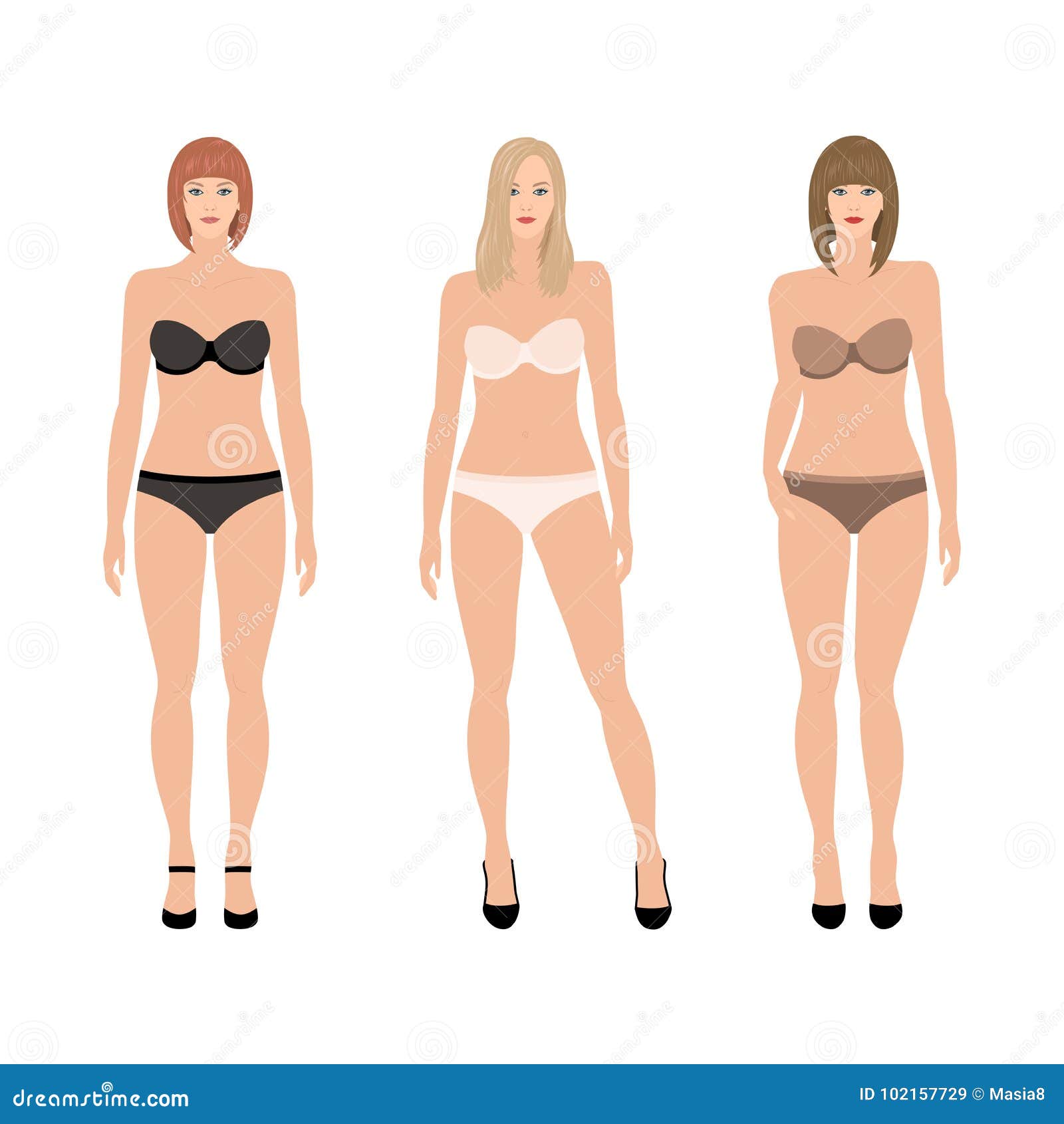 Woman Underwear Set. Panties Design Stock Vector - Illustration of