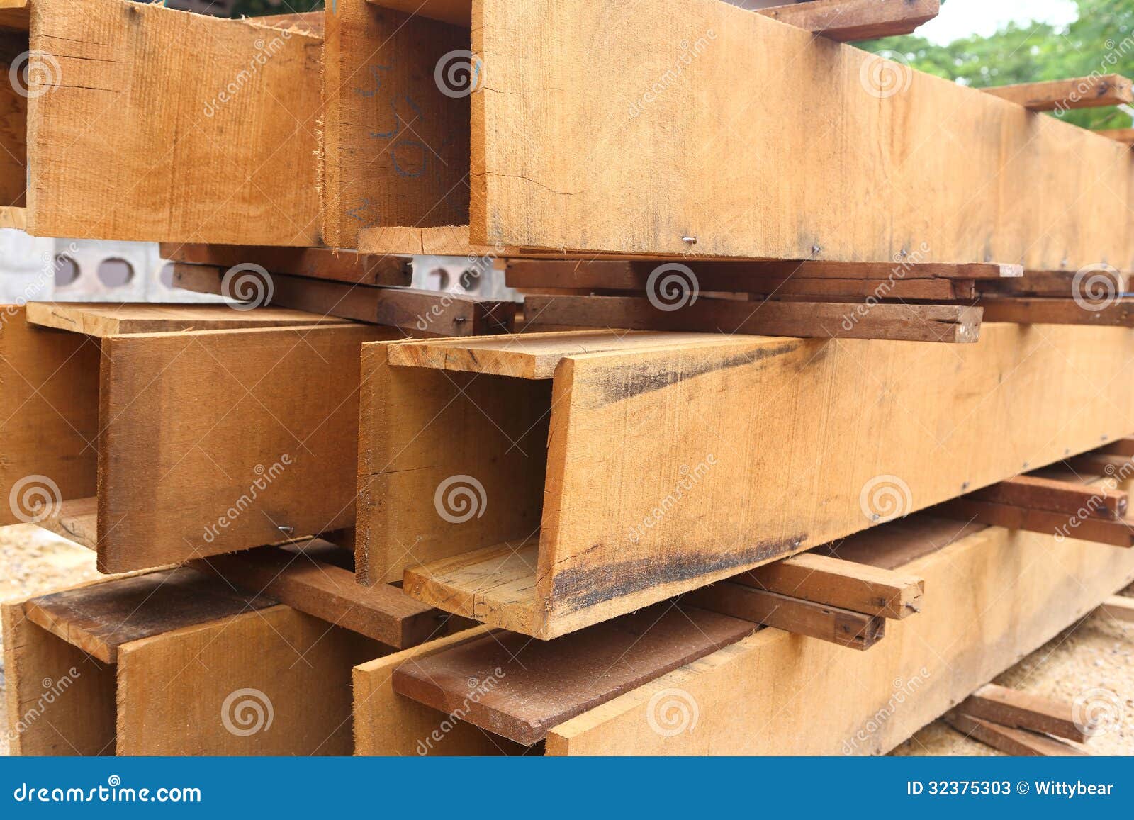 Set of Wood Pine Timber for Construction Building Stock Image Image