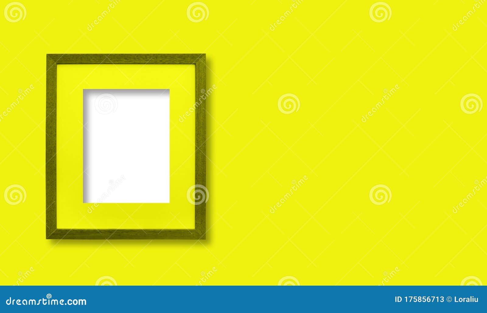 Download Set Of Wooden Frames On Bright Yellow Background. Simple Mockup For Design Stock Image - Image ...