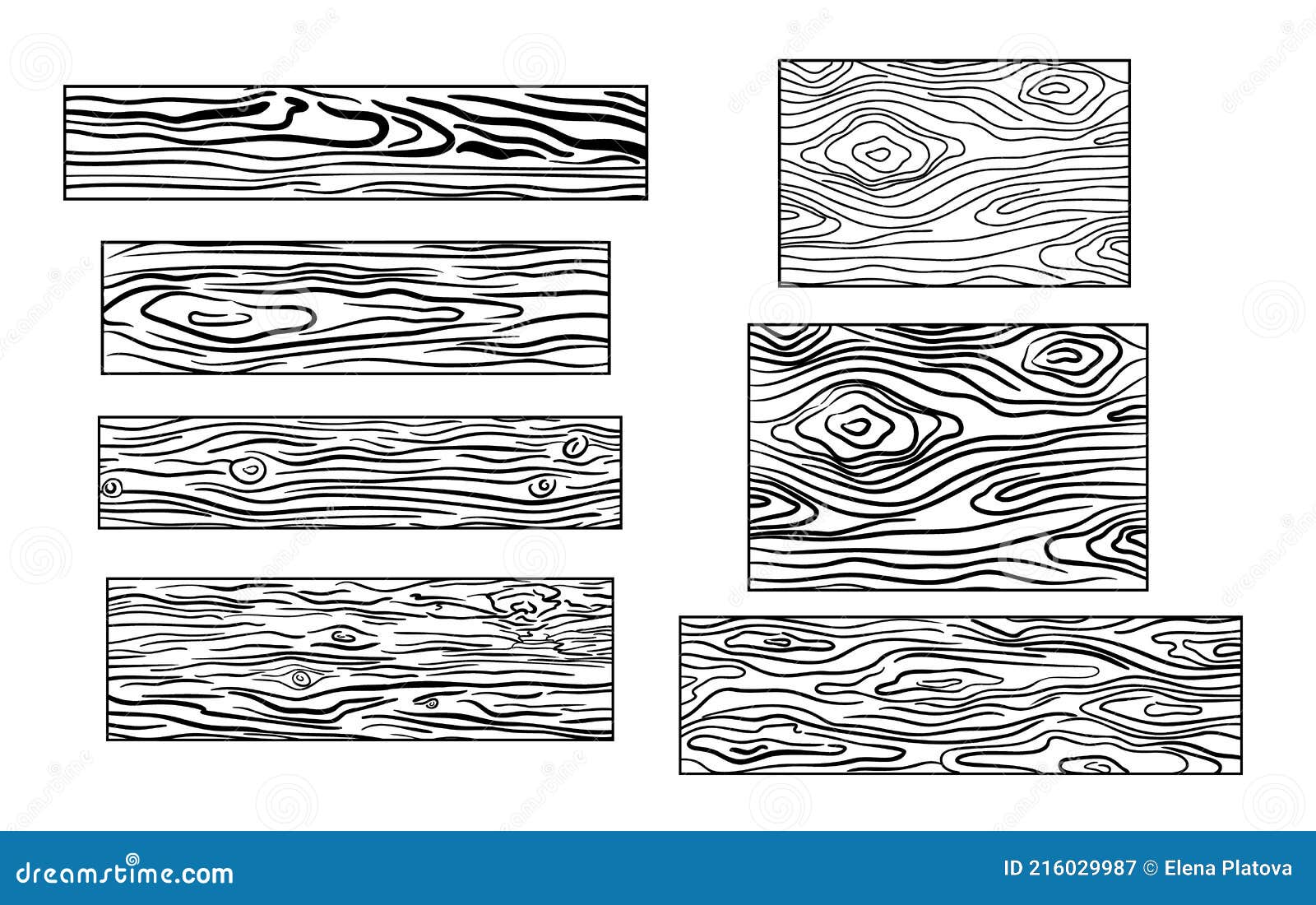 A Set of Wooden Panels. Vector Illustrations Stock Vector