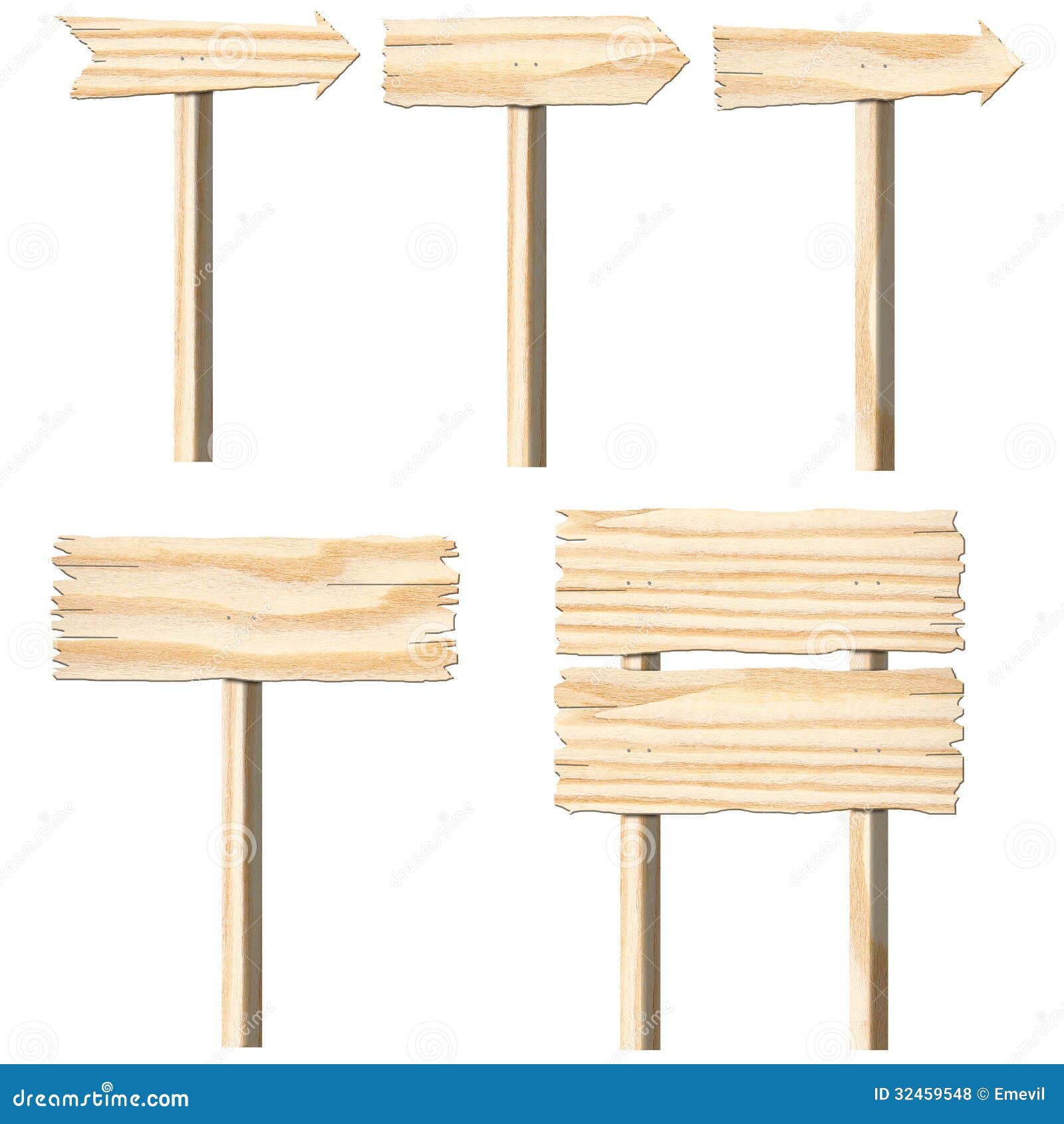 Set of wooden sign boards stock photo. Image of banner 32459548