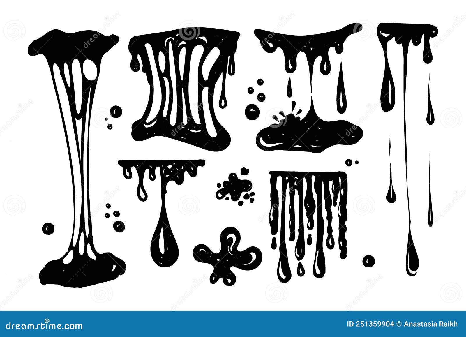A Set for Working with Blobs. Doodle Style Drawn Elements Stock Vector
