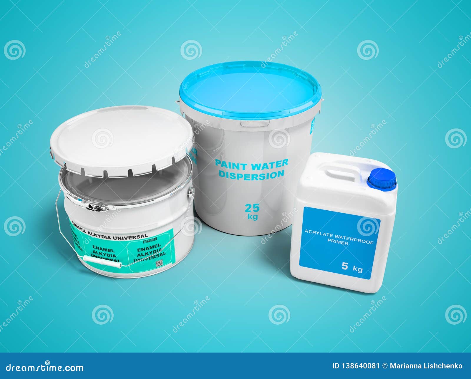 Set For Working With Paint In The Repair Of The Interior Walls 3d