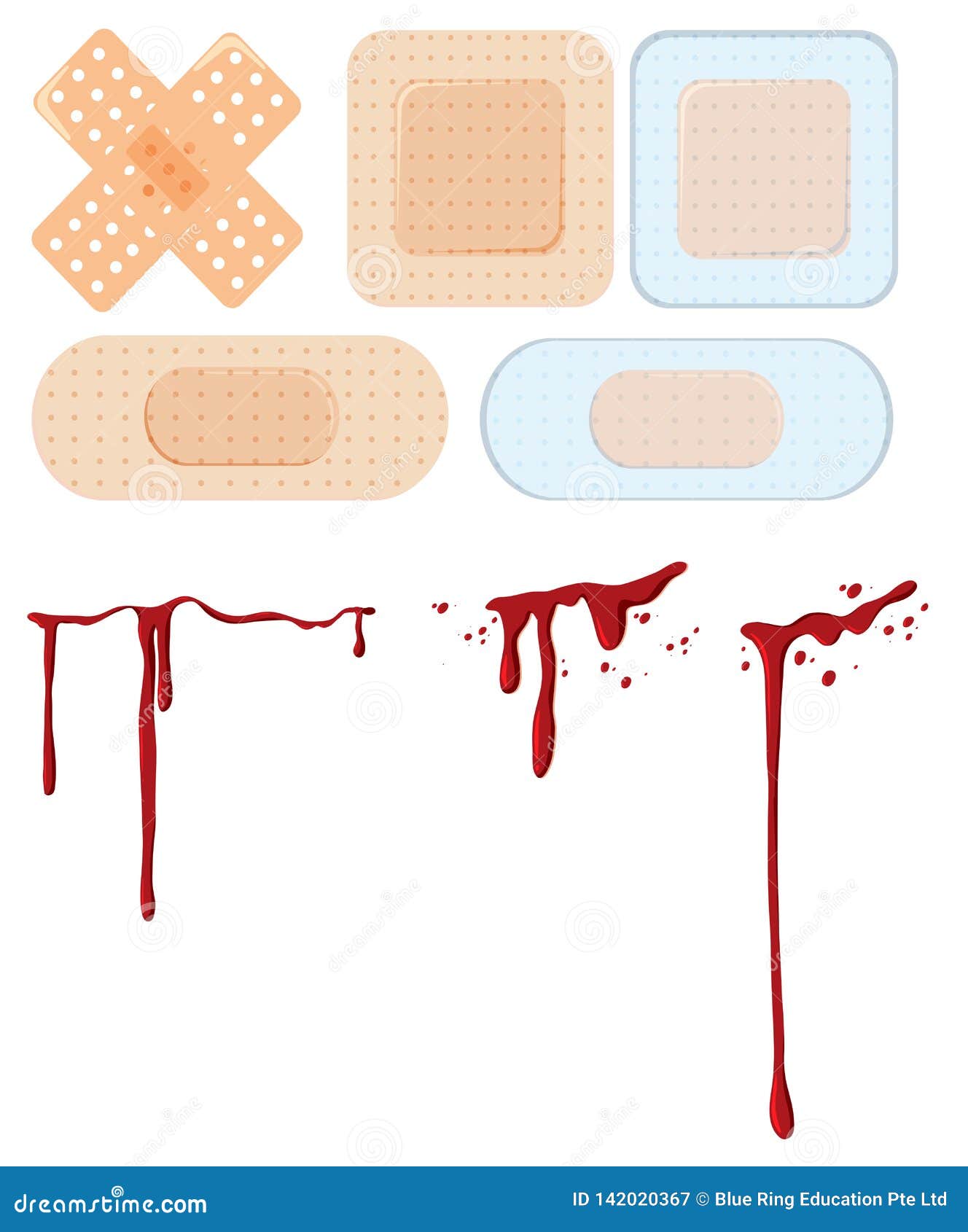 A set of wound and bandage stock vector. Illustration of isolated 142020367