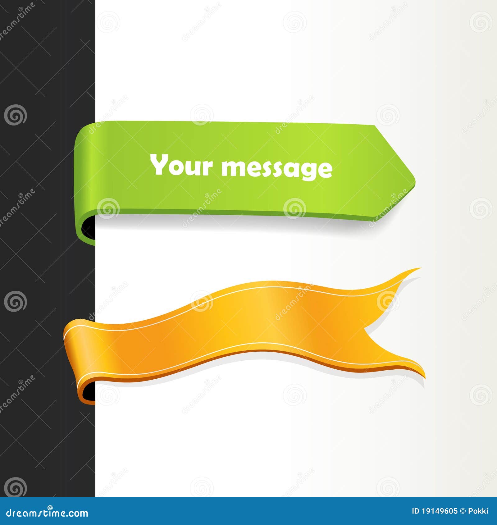 Set of Yellow and Orange Ribbons Stock Vector Illustration of mark