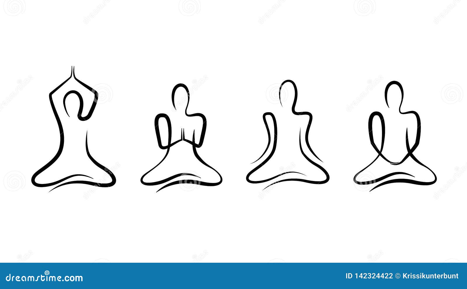 Different Yoga Poses Vector Line Drawings Stock Vector (Royalty Free)  1556099486 | Shutterstock