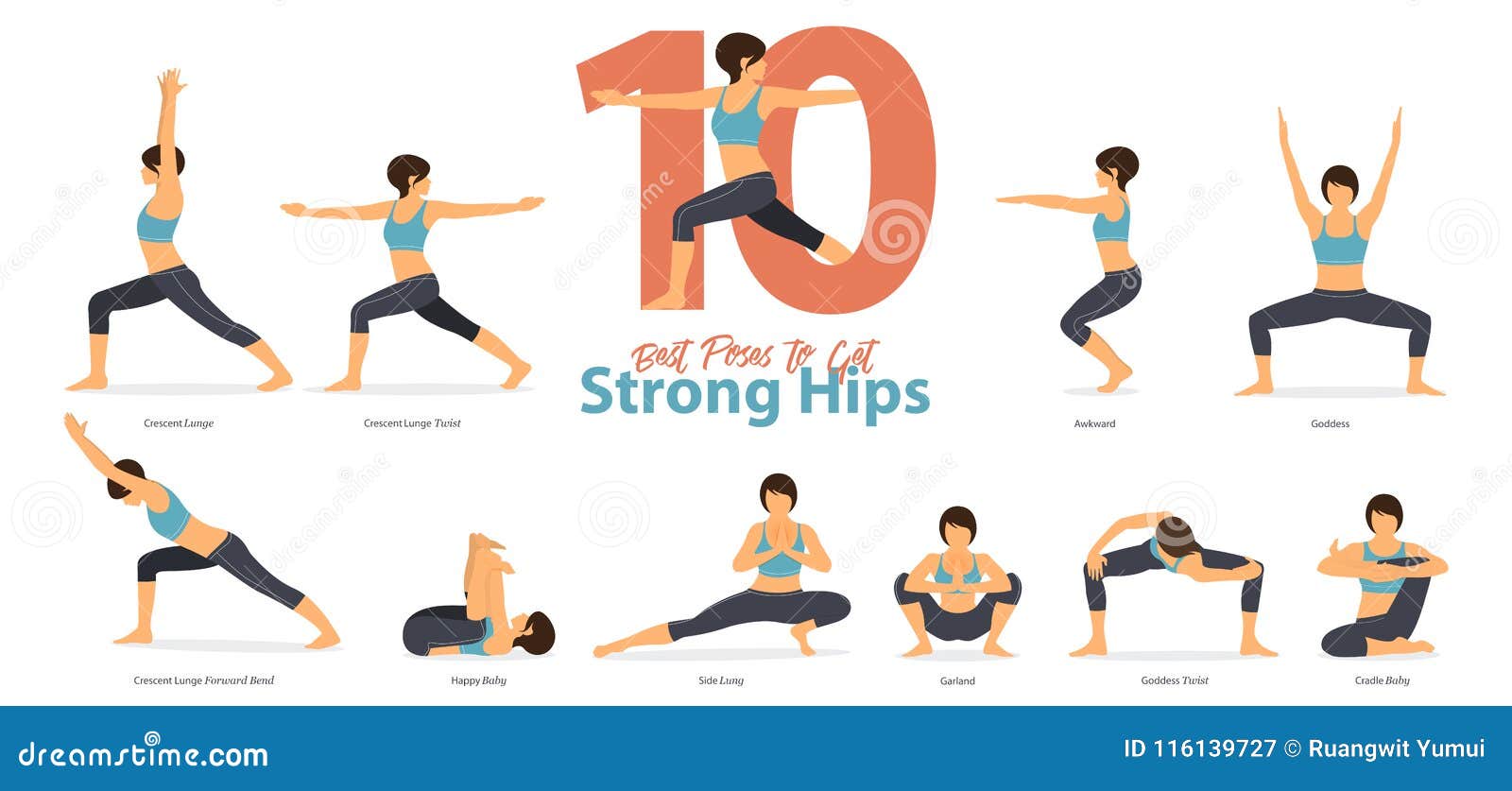 a set of yoga postures female figures for infographic 10 yoga poses for get strong hips in flat .