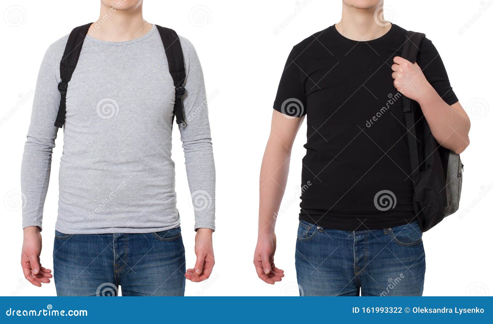 Download Set Of Young Guy In Gray Blank Sweatshirt With Copy Space And Black Template Mockup T Shirt ...