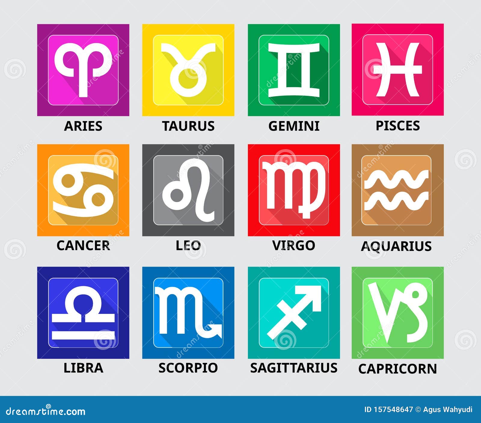 Set of Zodiac Horoscope Collection. Stock Illustration - Illustration ...