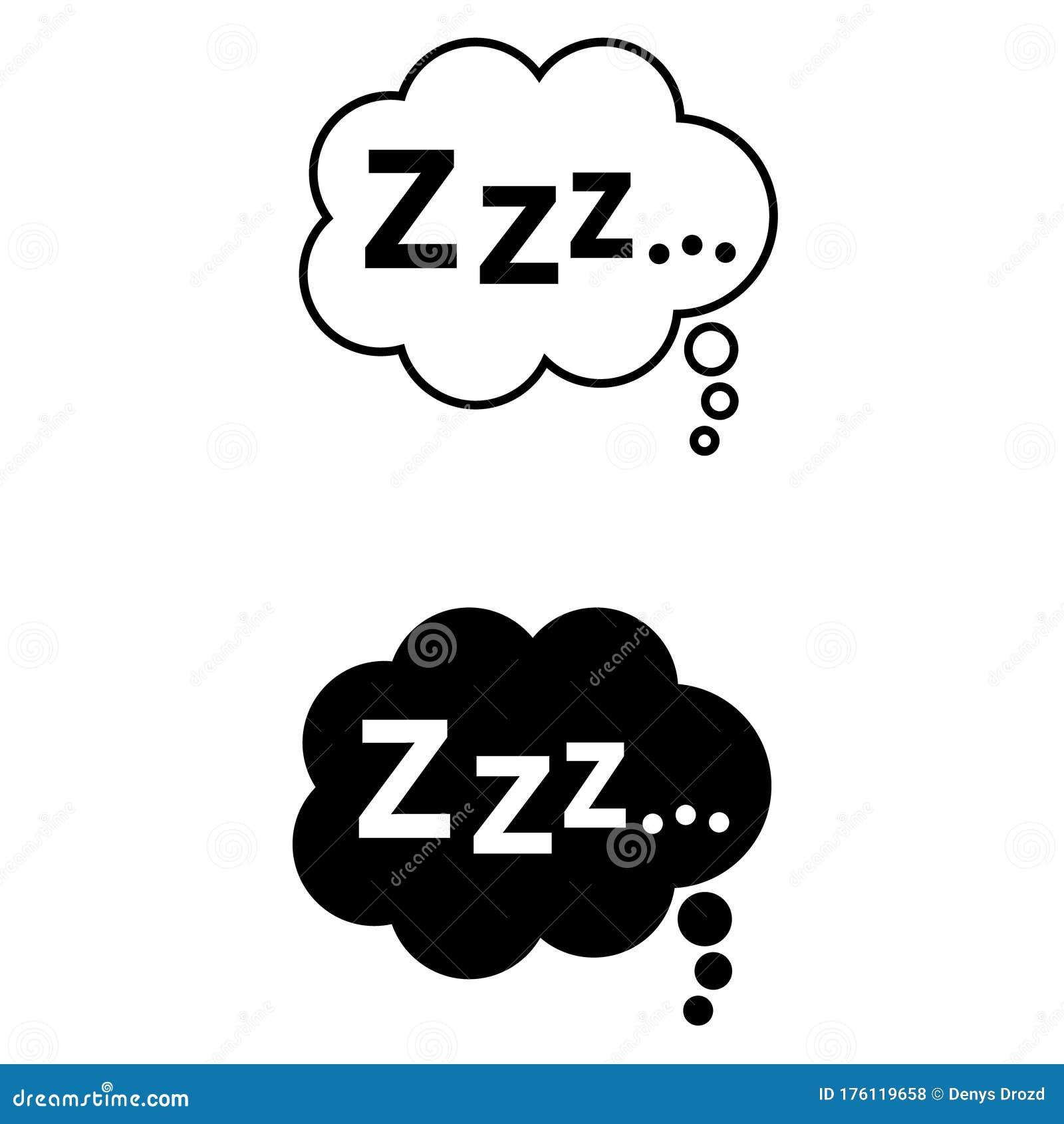 Set of Zzz Sleep Icon Vector Illustration. on White Background Stock ...