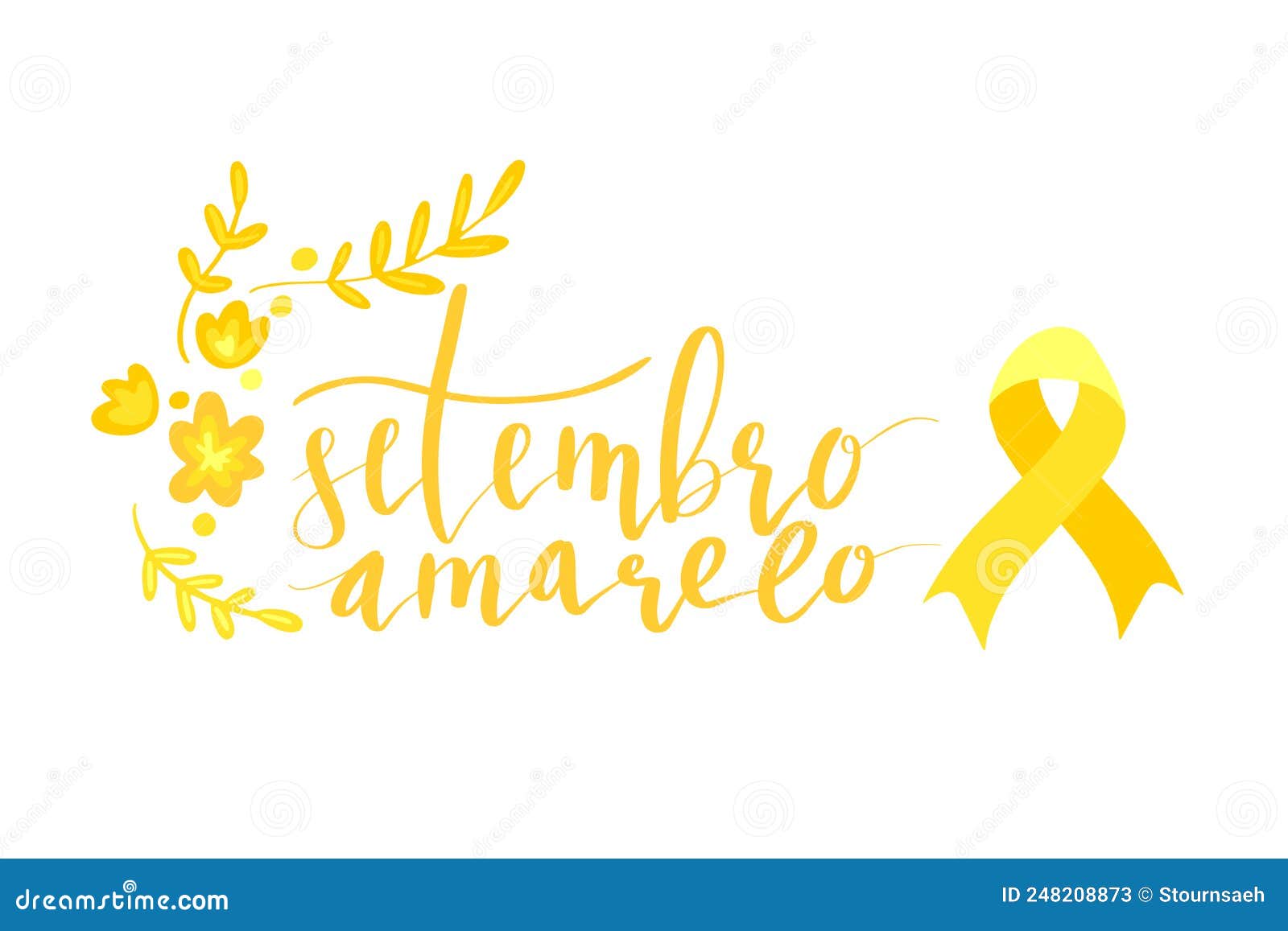 setembro amarelo - yellow sempteber in portuguese, brazillian, suicide prevention month. hand lettering 