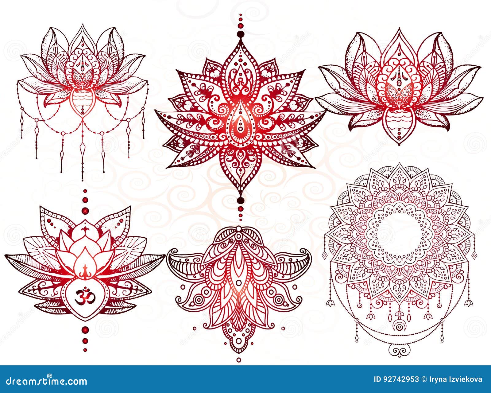 Seth mandala tattoo, Lotus stock vector. Illustration of henna - 92742953