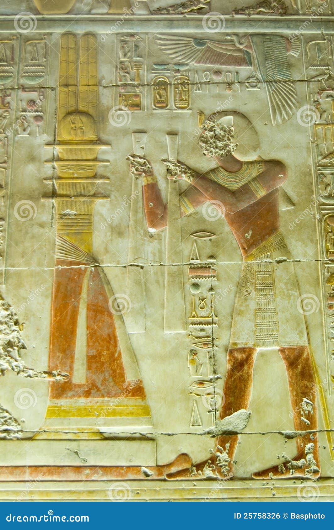 seti praising the djed column, abydos