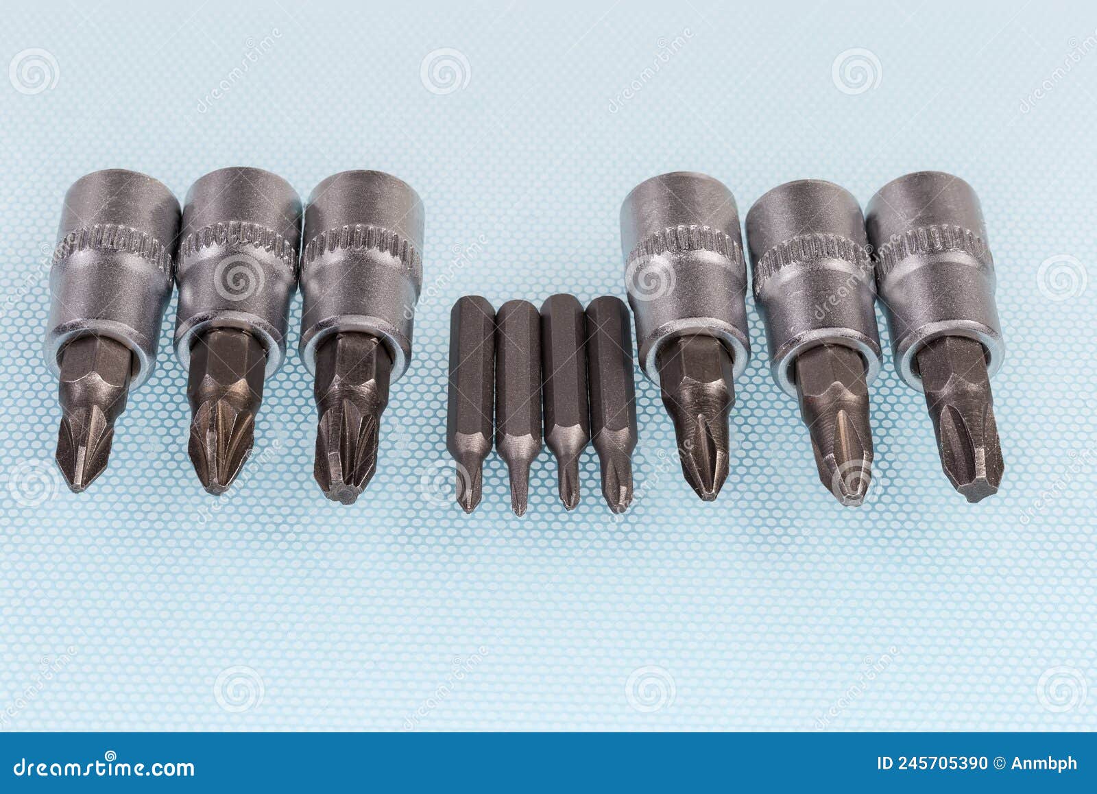 Sets of Interchangeable Crosspoint Bits for Screwdriver and Mini