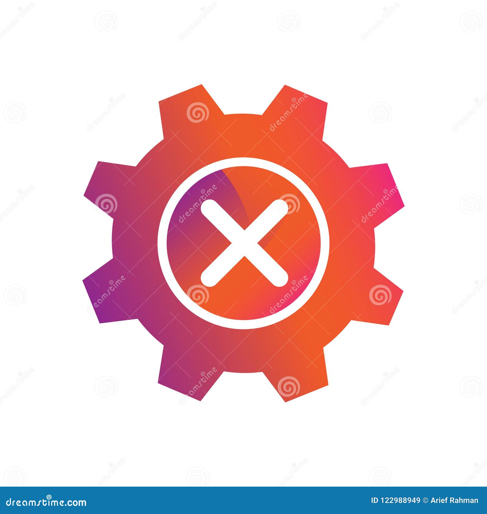 Setting X Delete Button Vector Icon Stock Vector Illustration of deny
