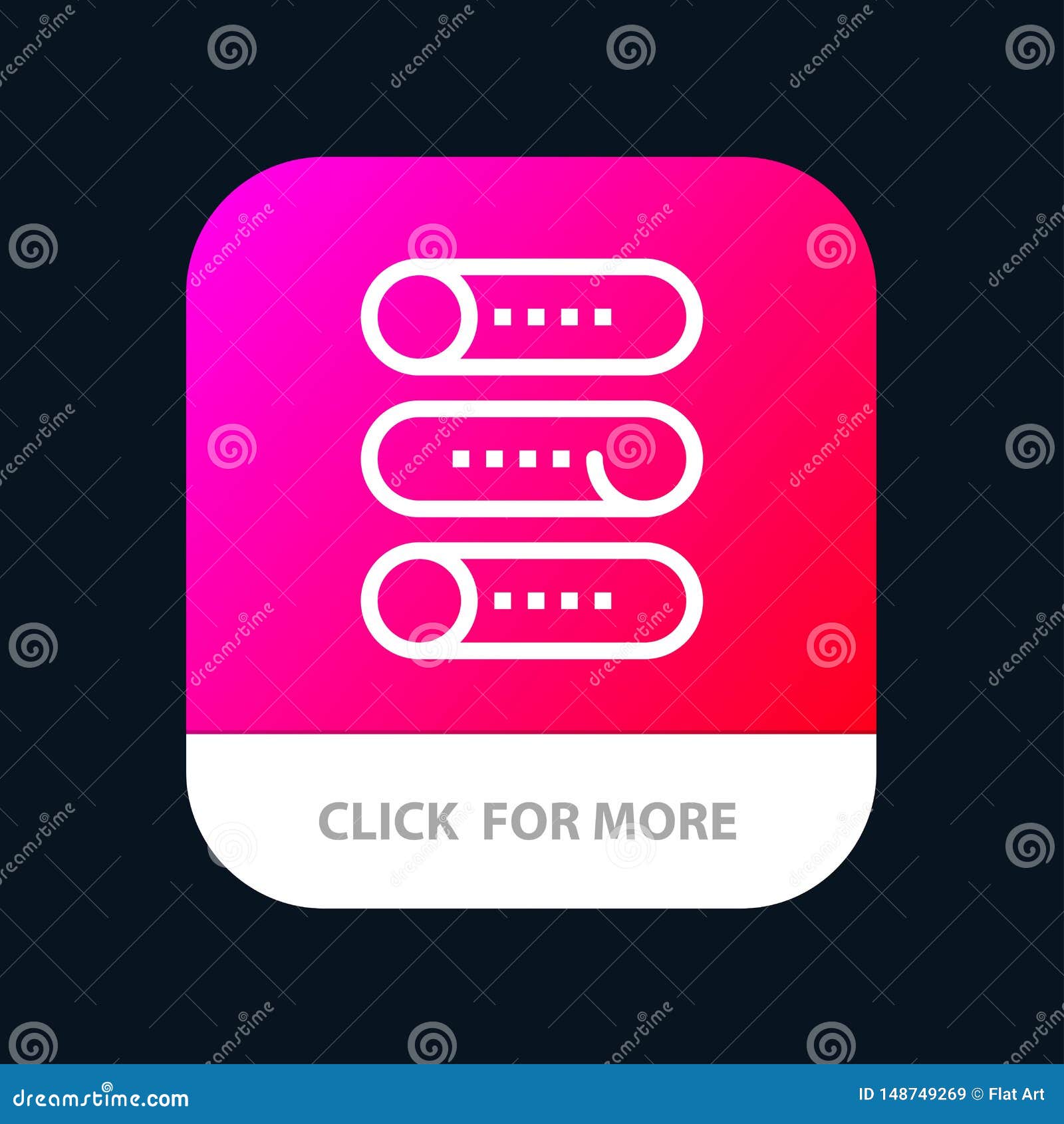 Setting, Device, Switch, on Off Mobile App Button. Android and IOS Line
