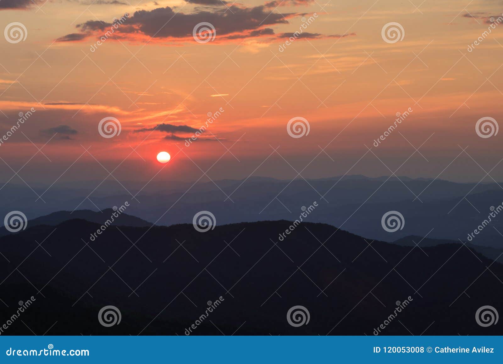 Sunset From Craggy Gardens Blue Ridge Parkway Nc Stock Photo