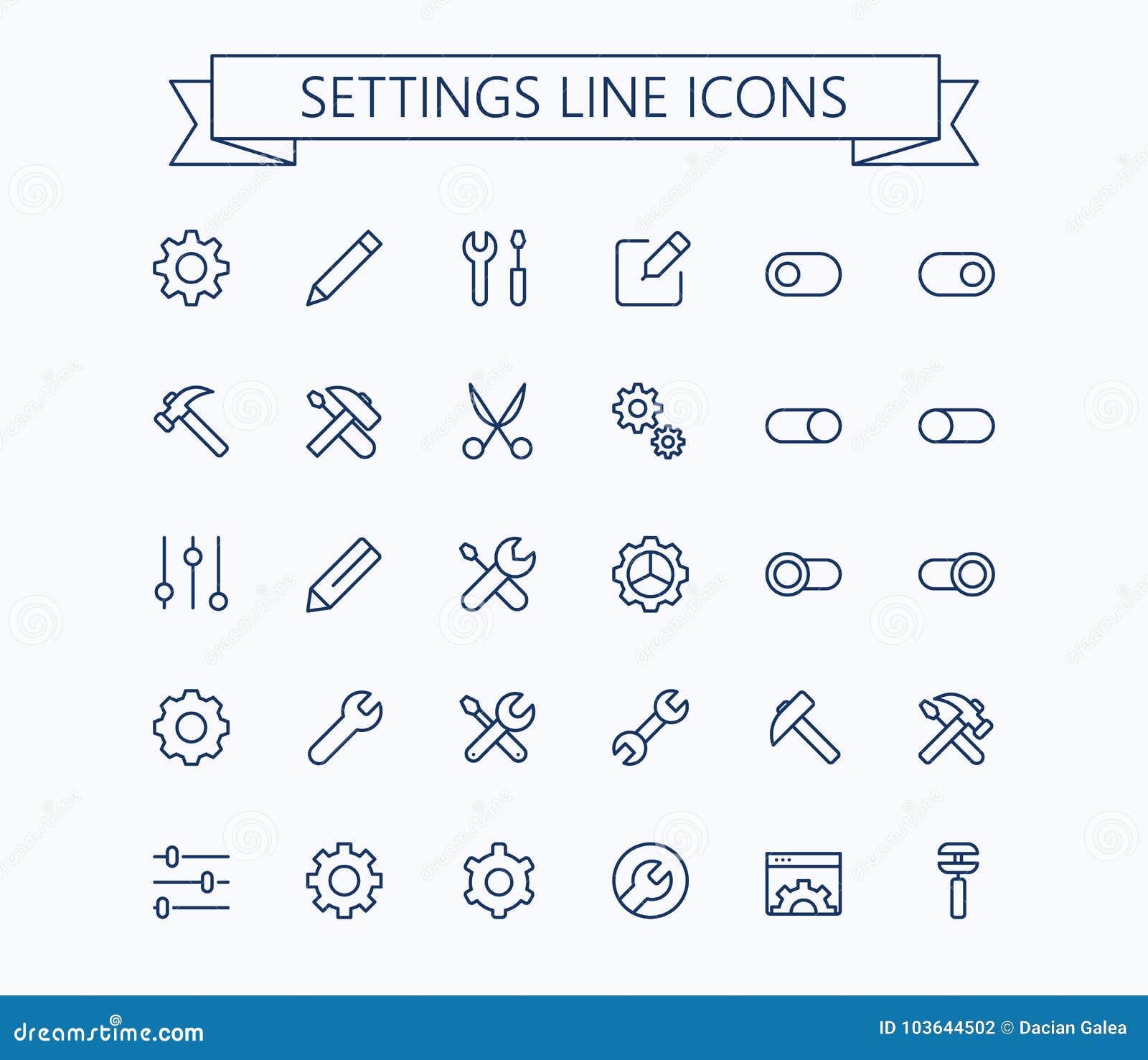 setting thin line mini icons set. 24x24 grid. pixel perfect.editable stroke.