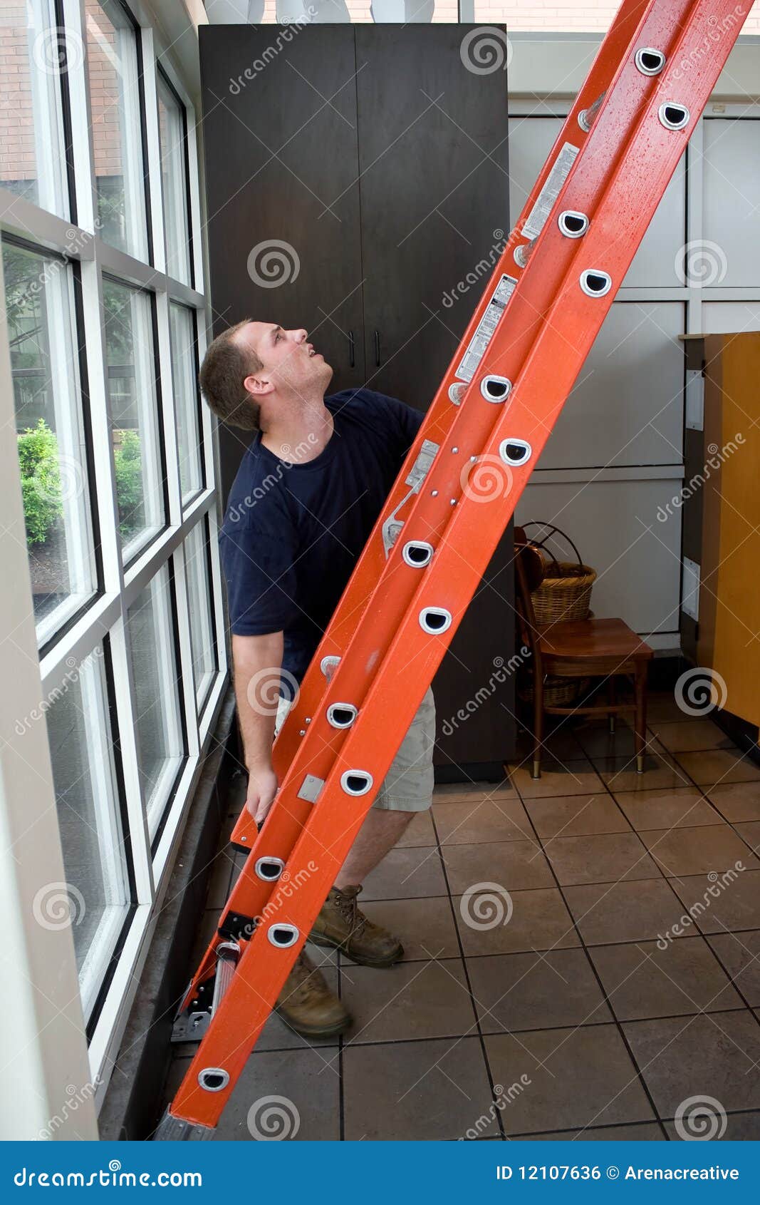setting up a ladder