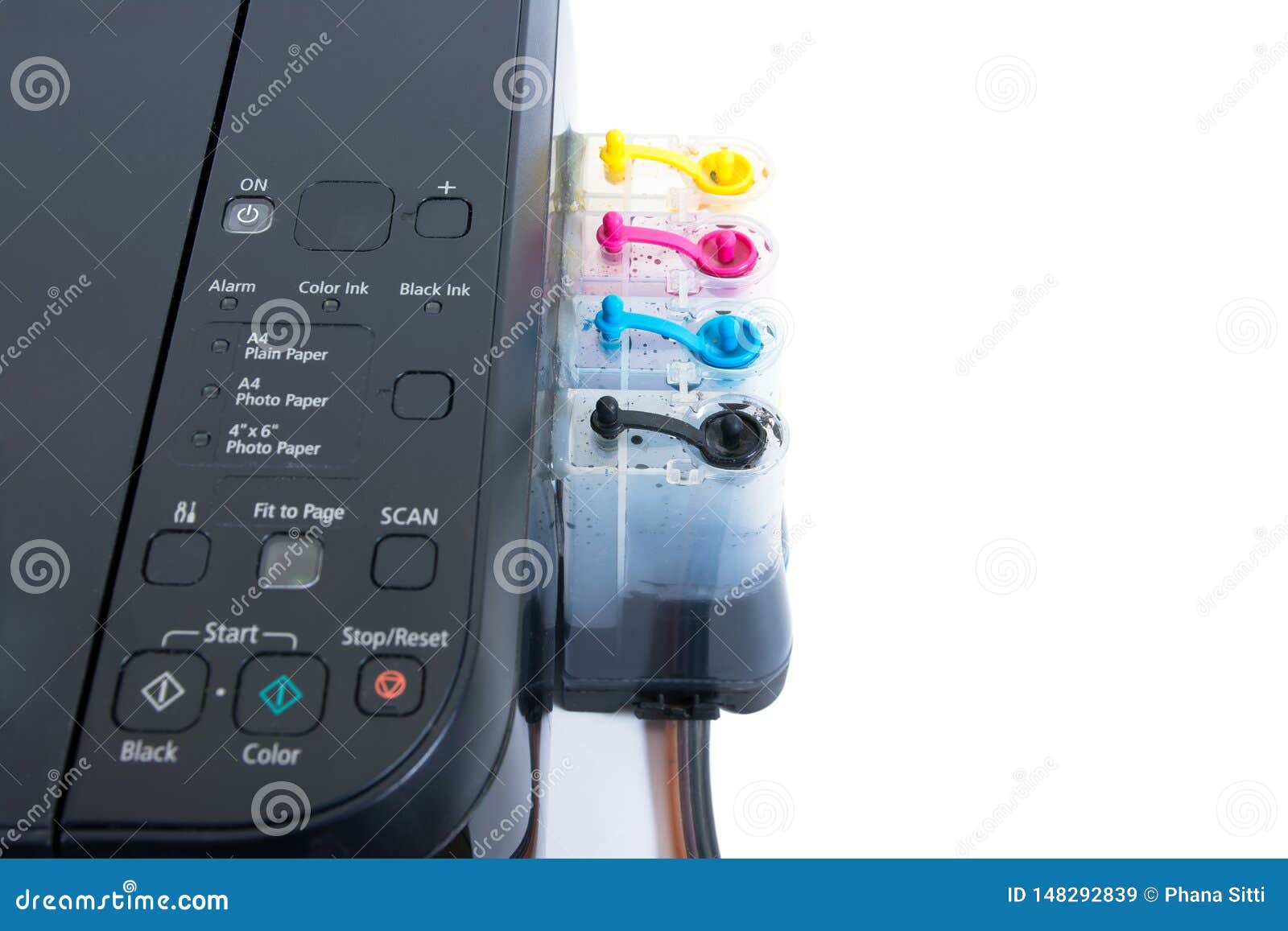 Setting Up Modified Ink Tank for Inkjet Printer. Printer Color Ink Tank