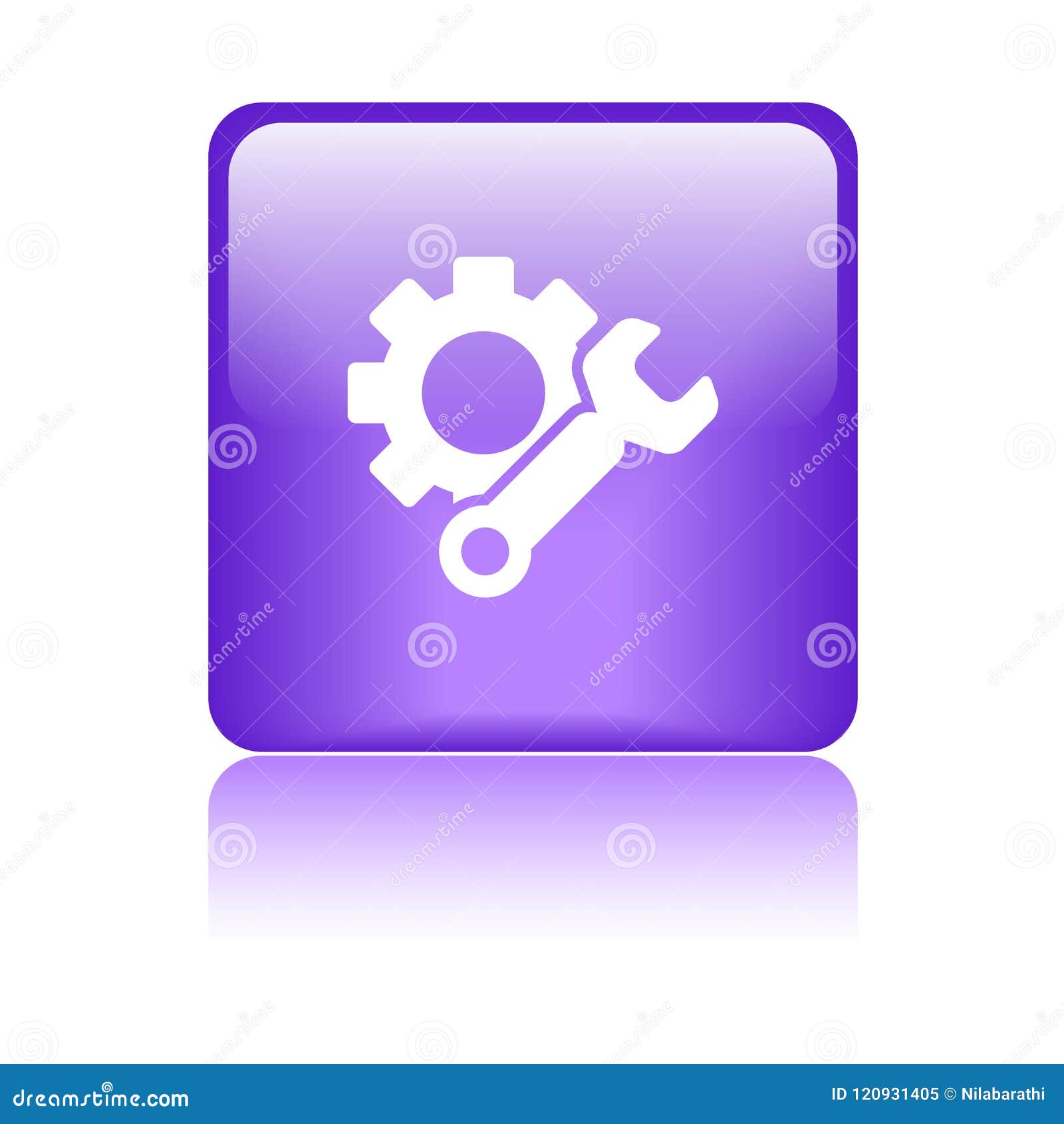 Settings Icon  Button Purple Stock Illustration Illustration of