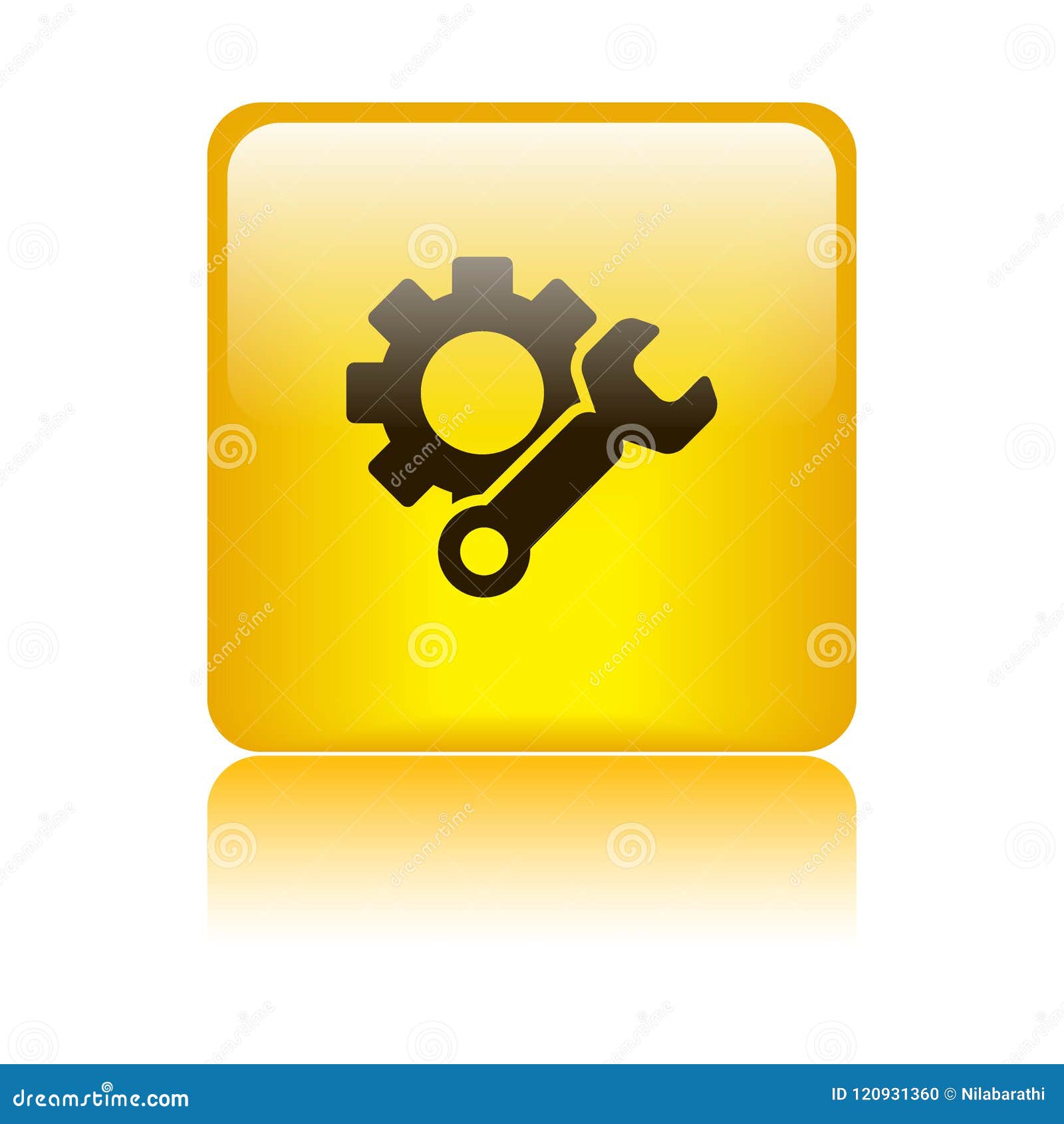 Settings Icon  Button Yellow Stock Illustration Illustration of bright, background 120931360
