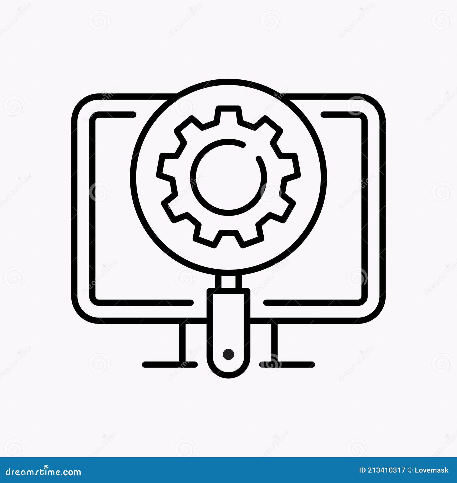 Settings Line Icon on White Background. Vector Illustration. Stock