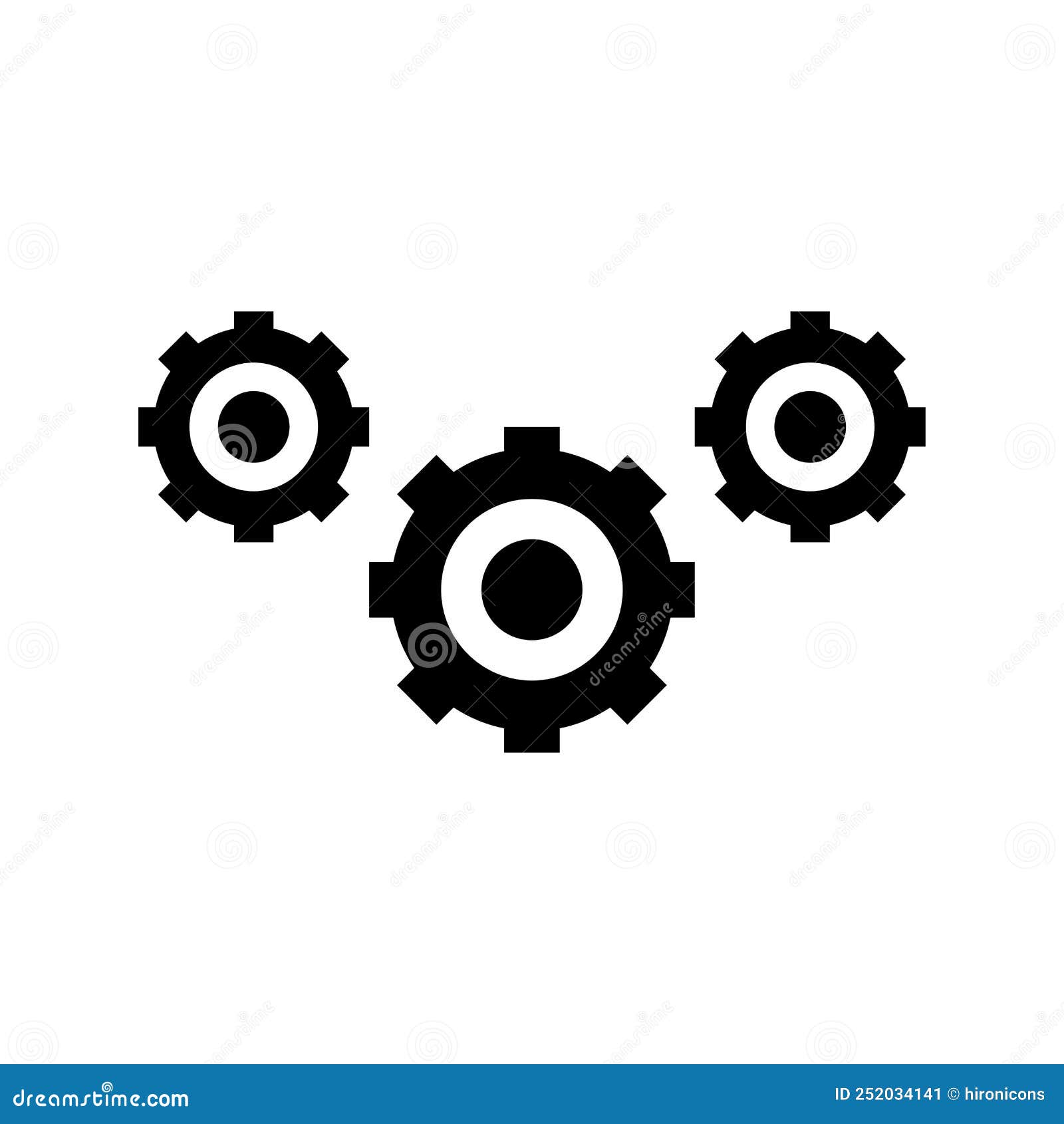 Settings, Tools, Gear, Gears Icon. Black Vector Graphics Stock Vector Illustration of machine