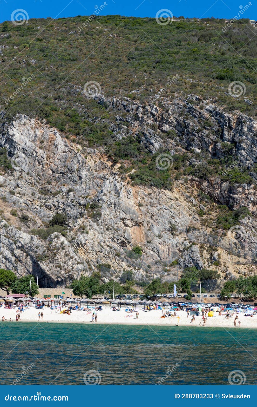 beach: âpraia da figueirinha portugalâ next to the mouth of the sado river. parque natural da arrÃ¡bida