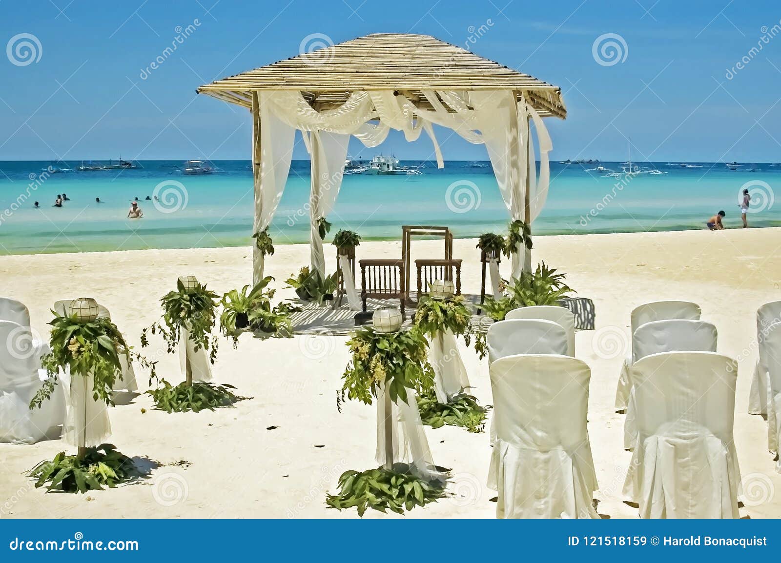 Setup For A Beach Wedding Stock Image Image Of Coast 121518159