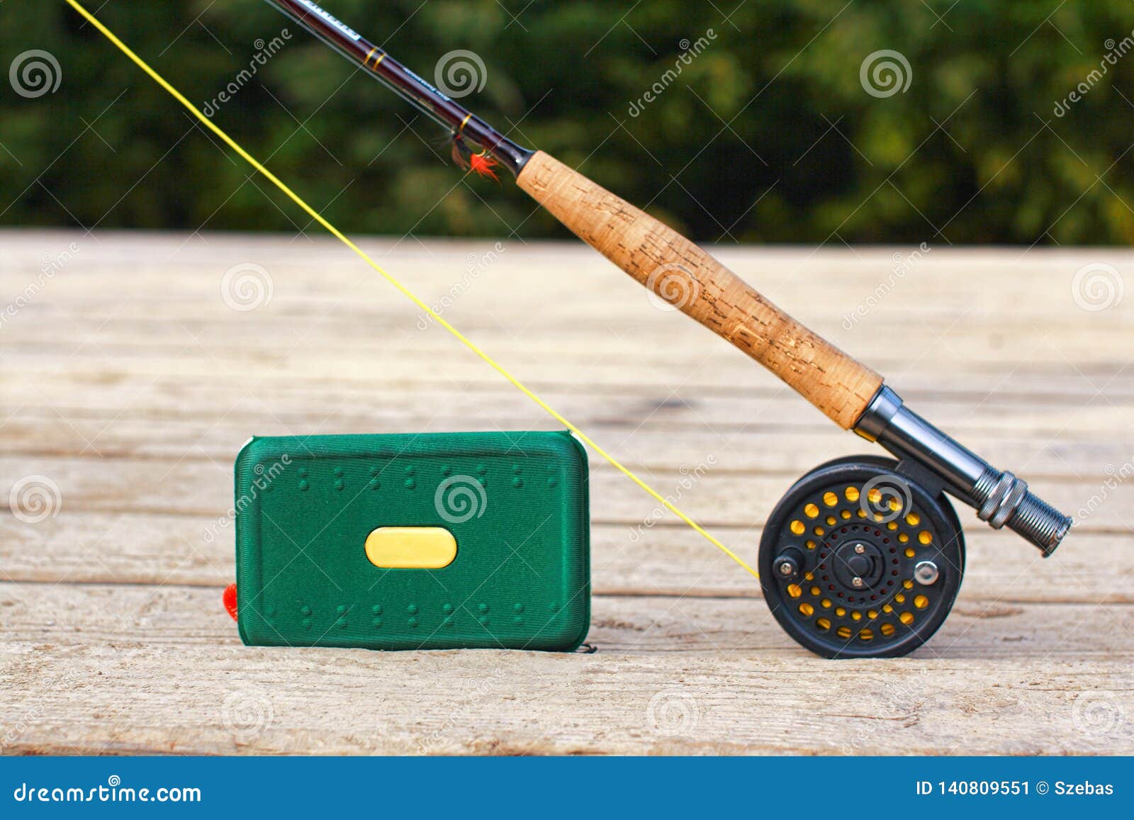 Fly fishing rod setup stock image. Image of hobby, sport - 140809551