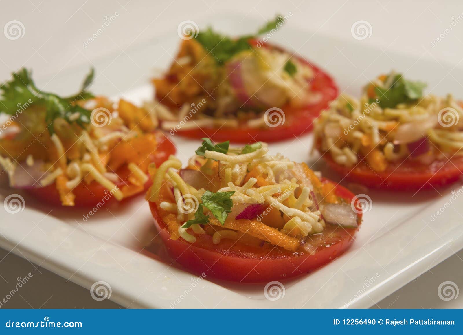 Sev Puri stock photo. Image of carbohydrates, cream, plate - 12256490