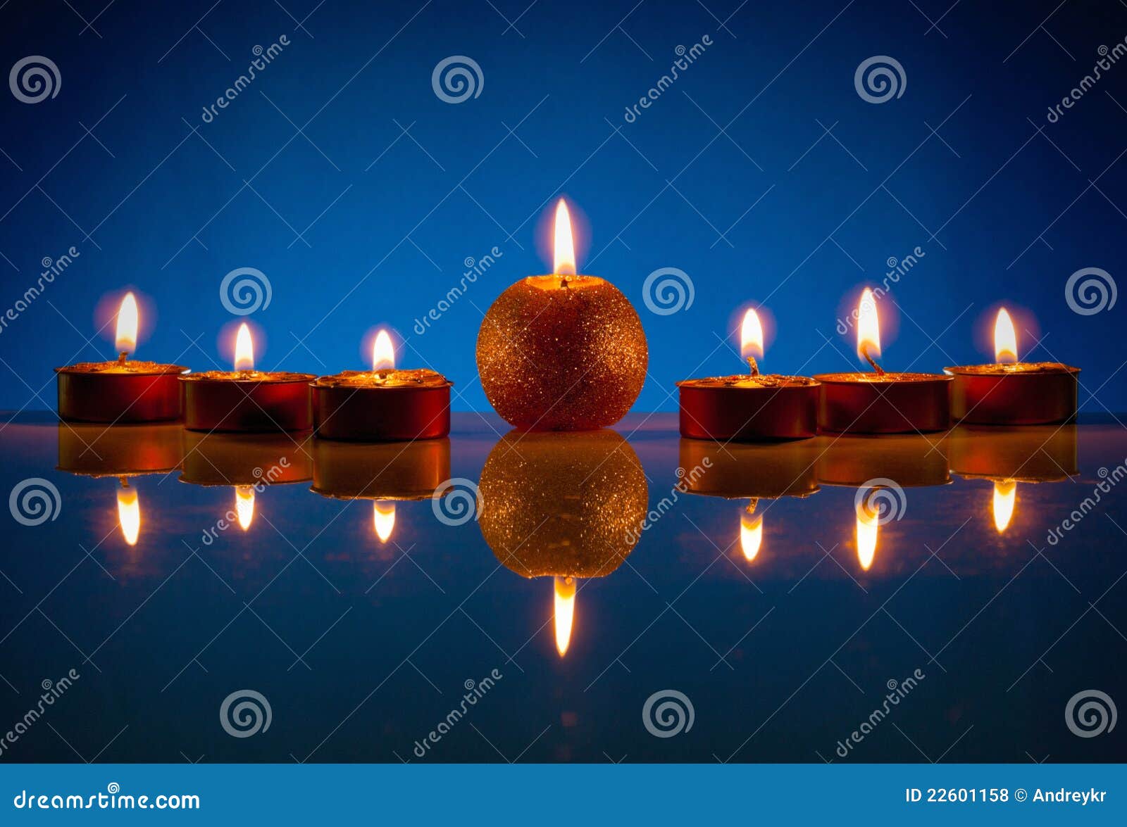 Seven burning candles stock photo. Image of table, illuminated 22601158