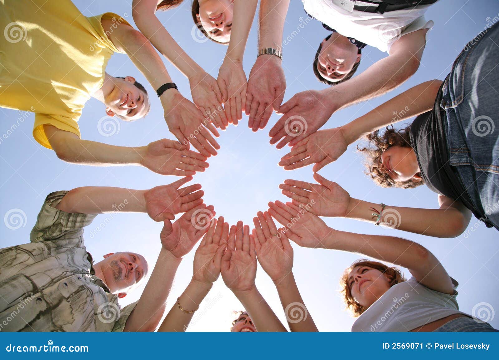 Seven friends stock image. Image of teamwork, power, happiness ...