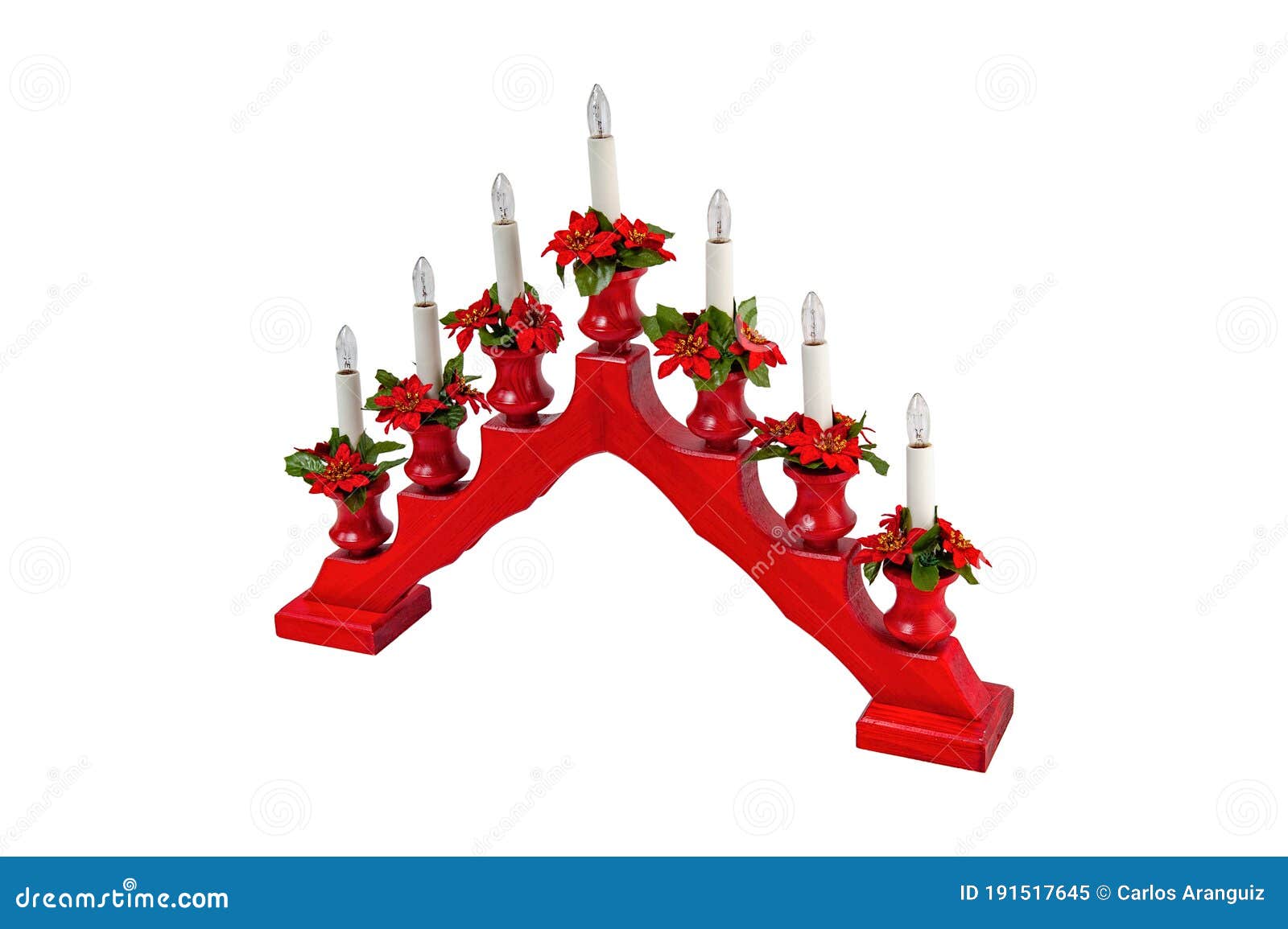 Sevenlight Red Candle Arch. Stock Illustration Illustration of