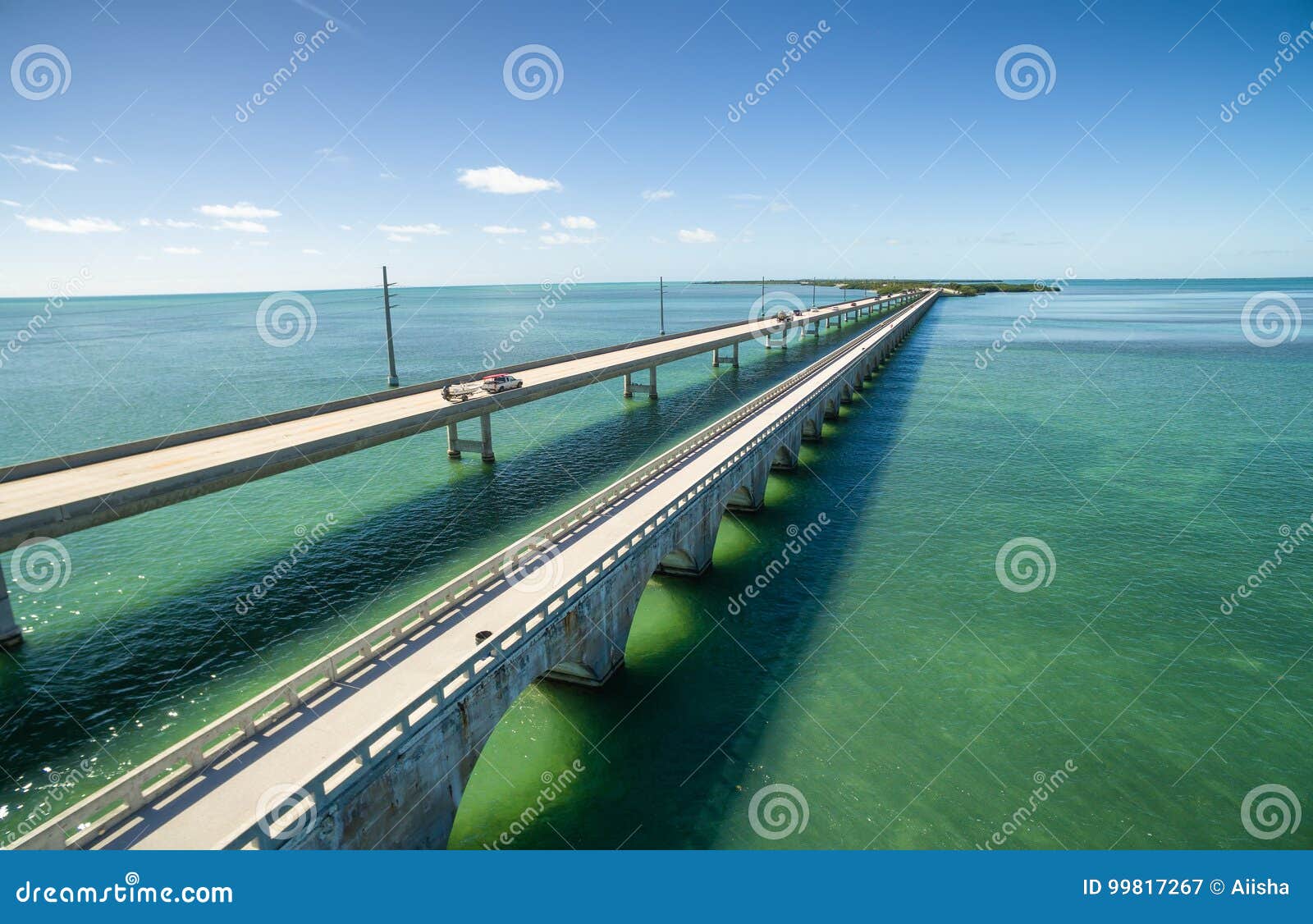 seven mile bridge aerial view