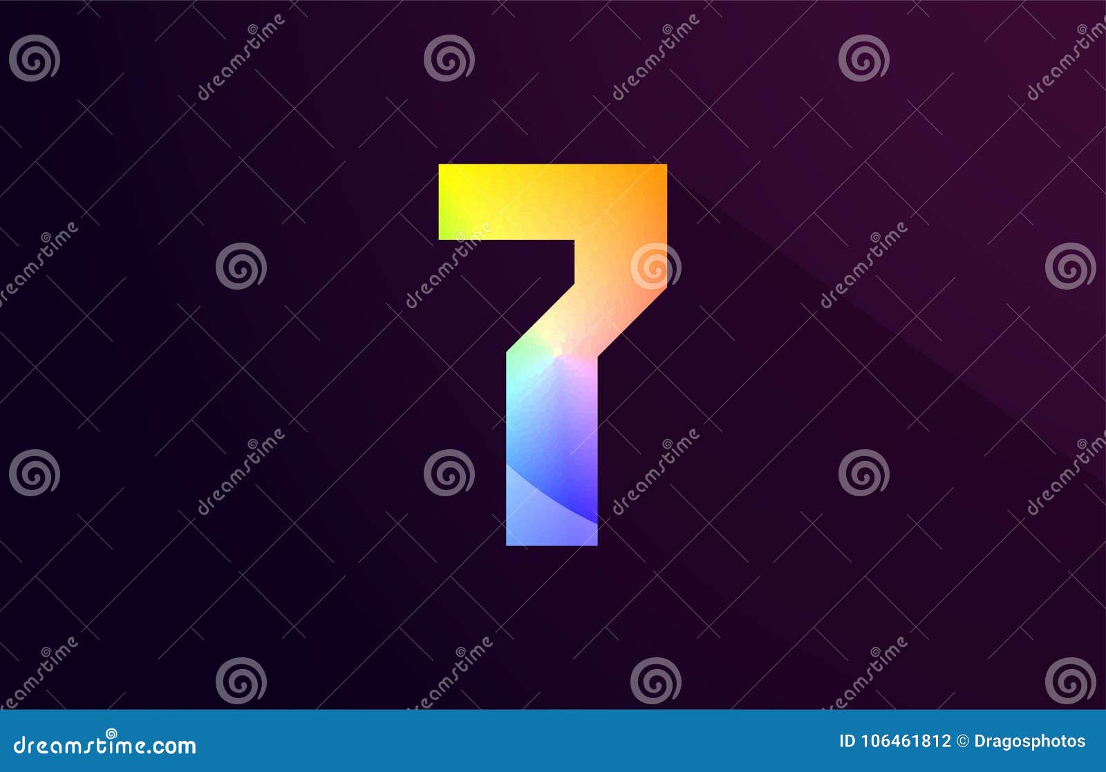 7 Seven Number Rainbow Colored Logo Icon Design Stock Illustration ...